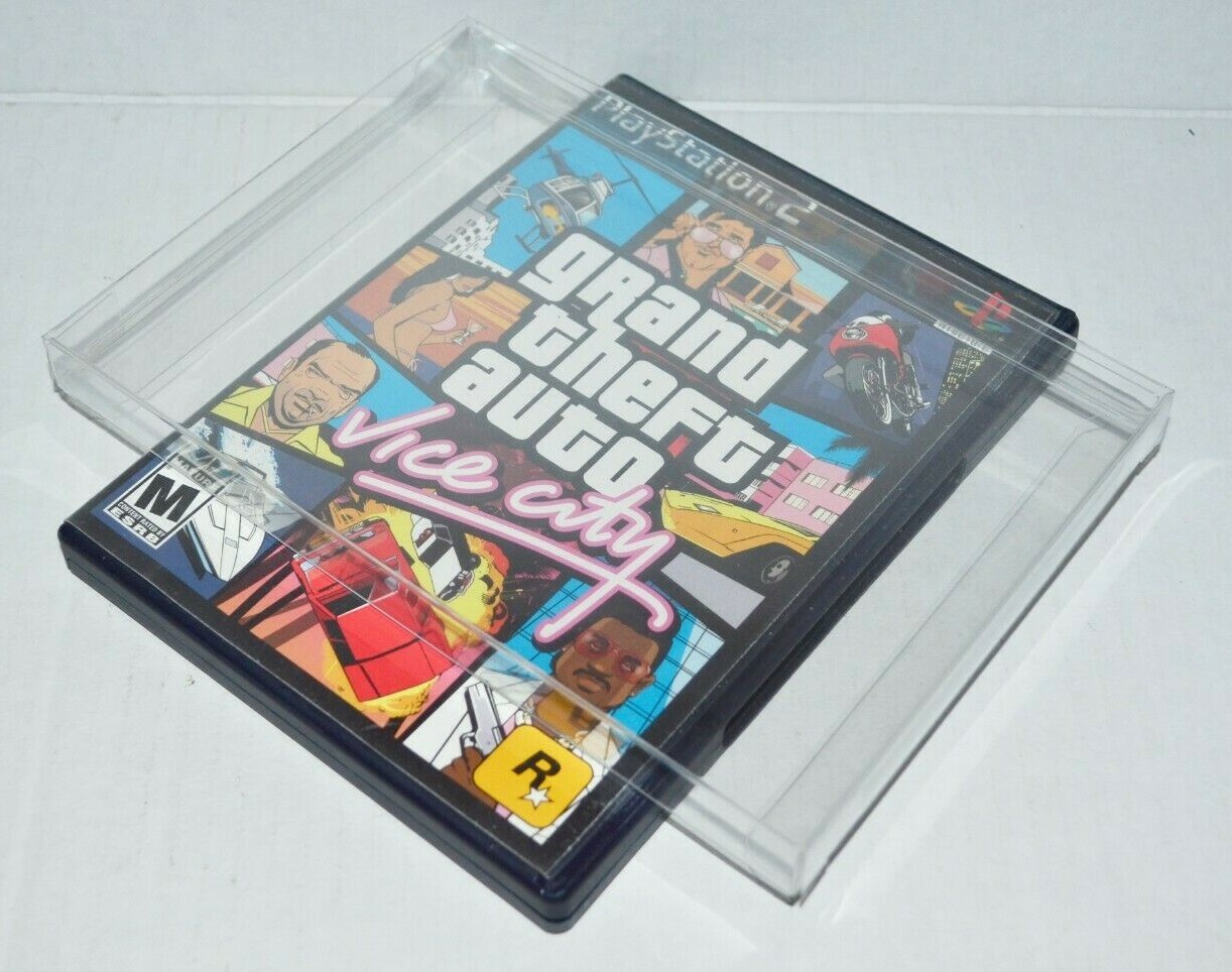 50 Plastic Game Protectors Cases Sleeves Display Box For Sony PlayStation 2 PS2