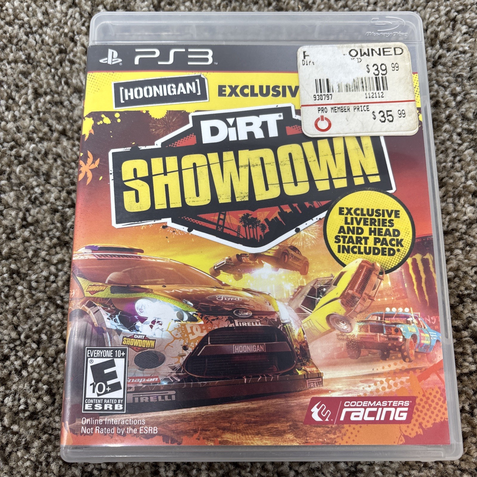 RARE Dirt Showdown Hoonigan Exclusive Edition Sony PlayStation 3, 2012, Complete