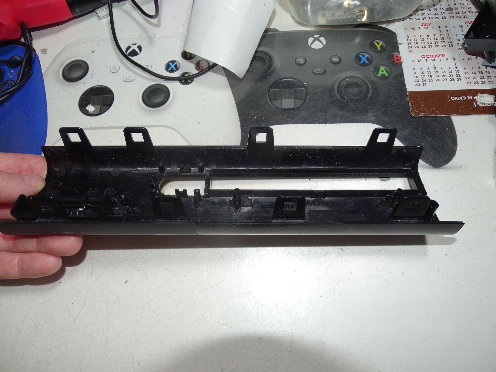 Microsoft Xbox 360 ***E 1538 ONLY*** Front Black EMPTY Bezel-Marks-Just OK-READ