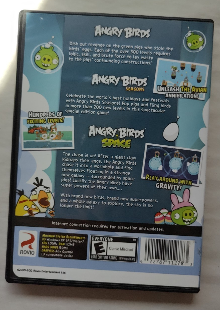 Angry Birds 3 in 1 PC Game Windows Computer Games Seasons Space CD ROM