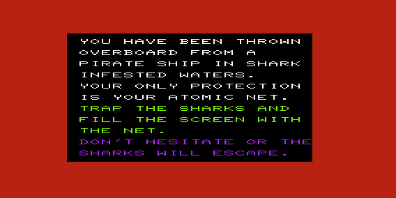 Shark Trap VIC-20 Cassette Game Broderbund Sealed NOS 1982