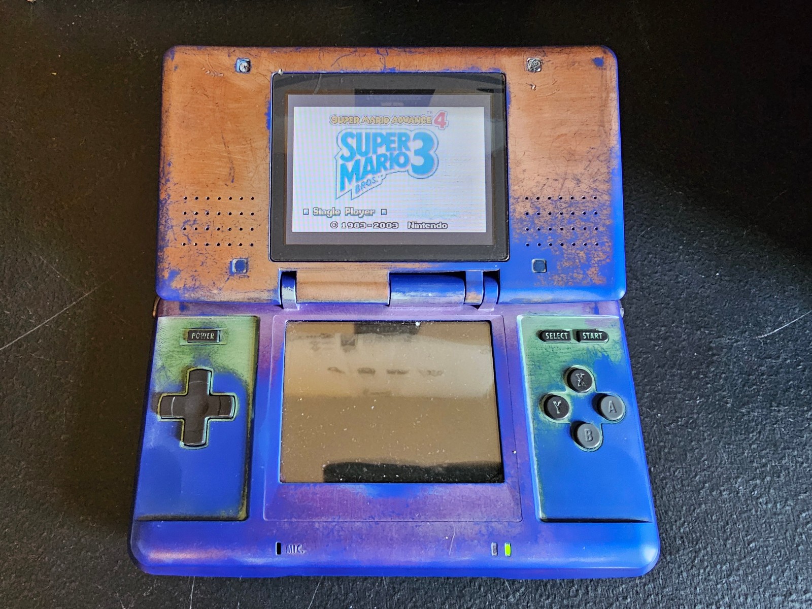 Original Nintendo DS System – Blue & Black – Tested – DS & GBA Ports Work Great