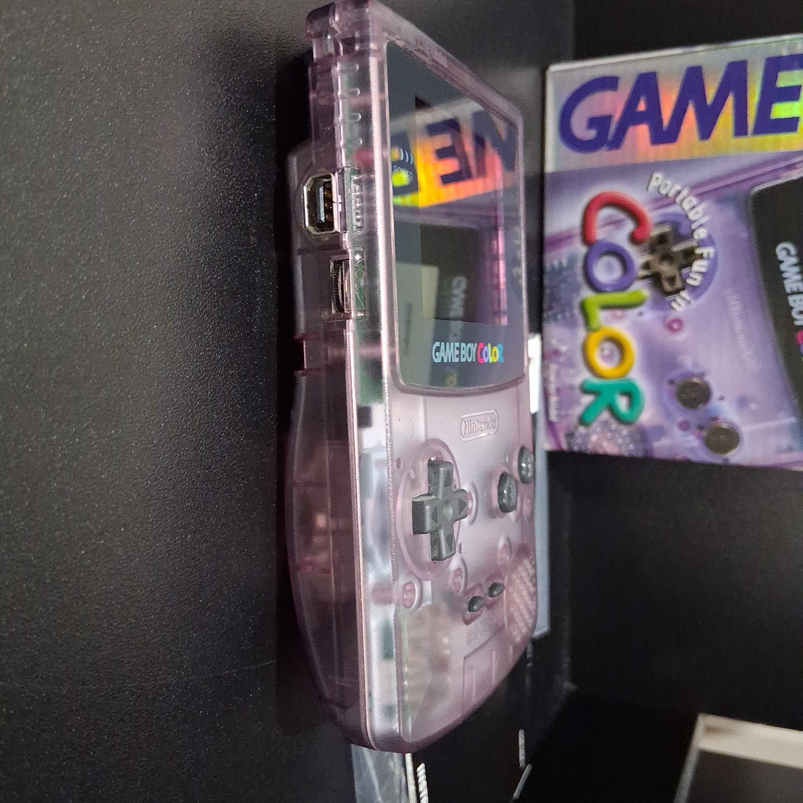Clean! Nintendo GameBoy Color Atomic Purple Console Complete In Box CiB CGB-001