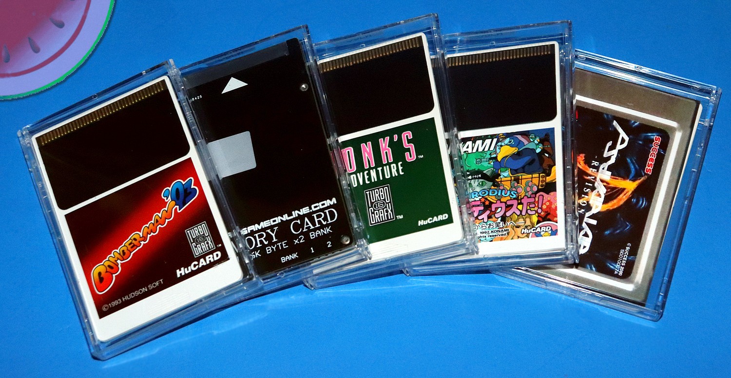 5 X Jewel Case Game Holder TURBO GRAFX PC Engine NEO GEO Memory Card TAITO G-NET