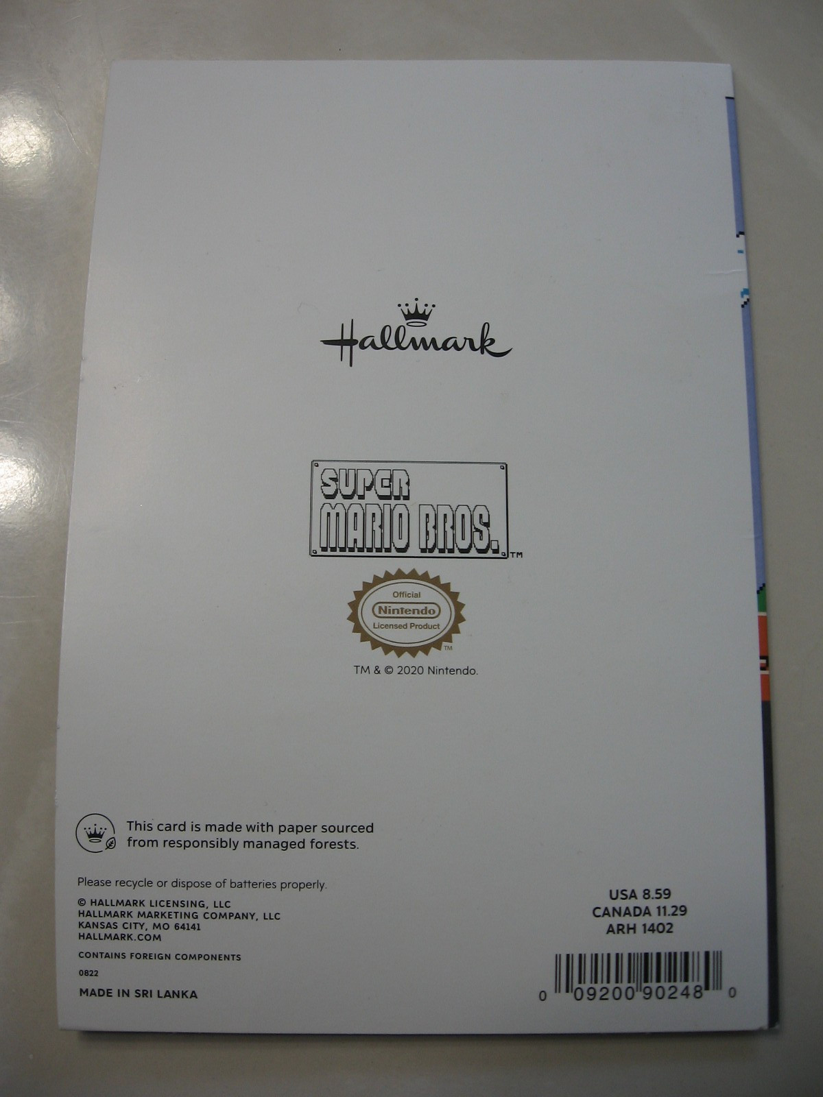 NINTENDO SUPER MARIO BROTHERS BIRTHDAY CARD – LIGHTS UP WITH SOUND, HALLMARK