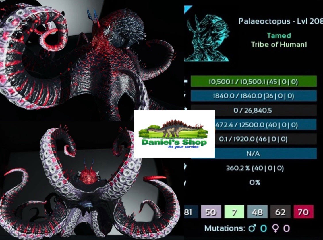 Ark Survival Ascended Pve Official PC/XBOX/PS5 New Palaeoctopus Male Clone