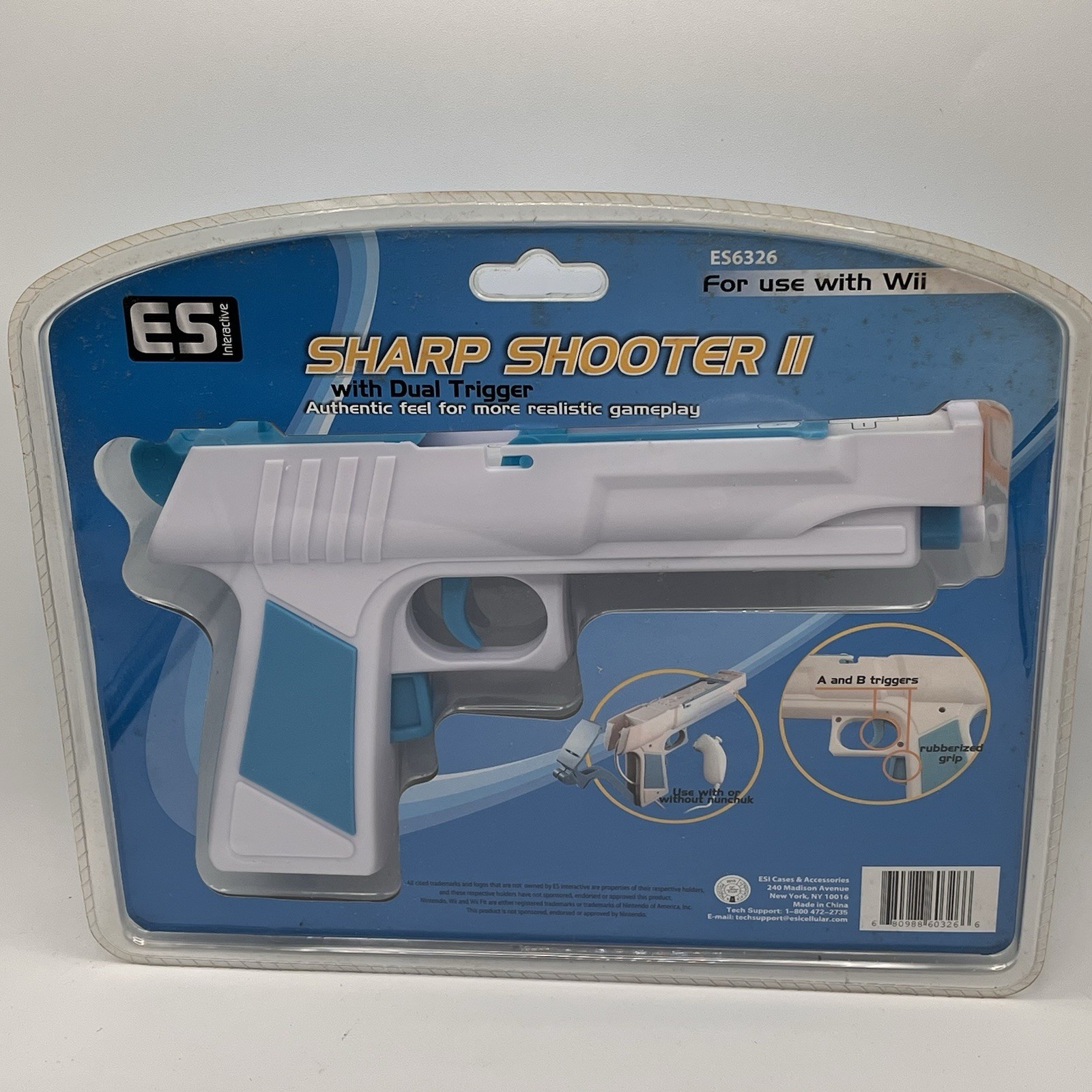 ES interactive Sharp Shooter 2 With Dual Trigger For Wii ES6326 New Sealed