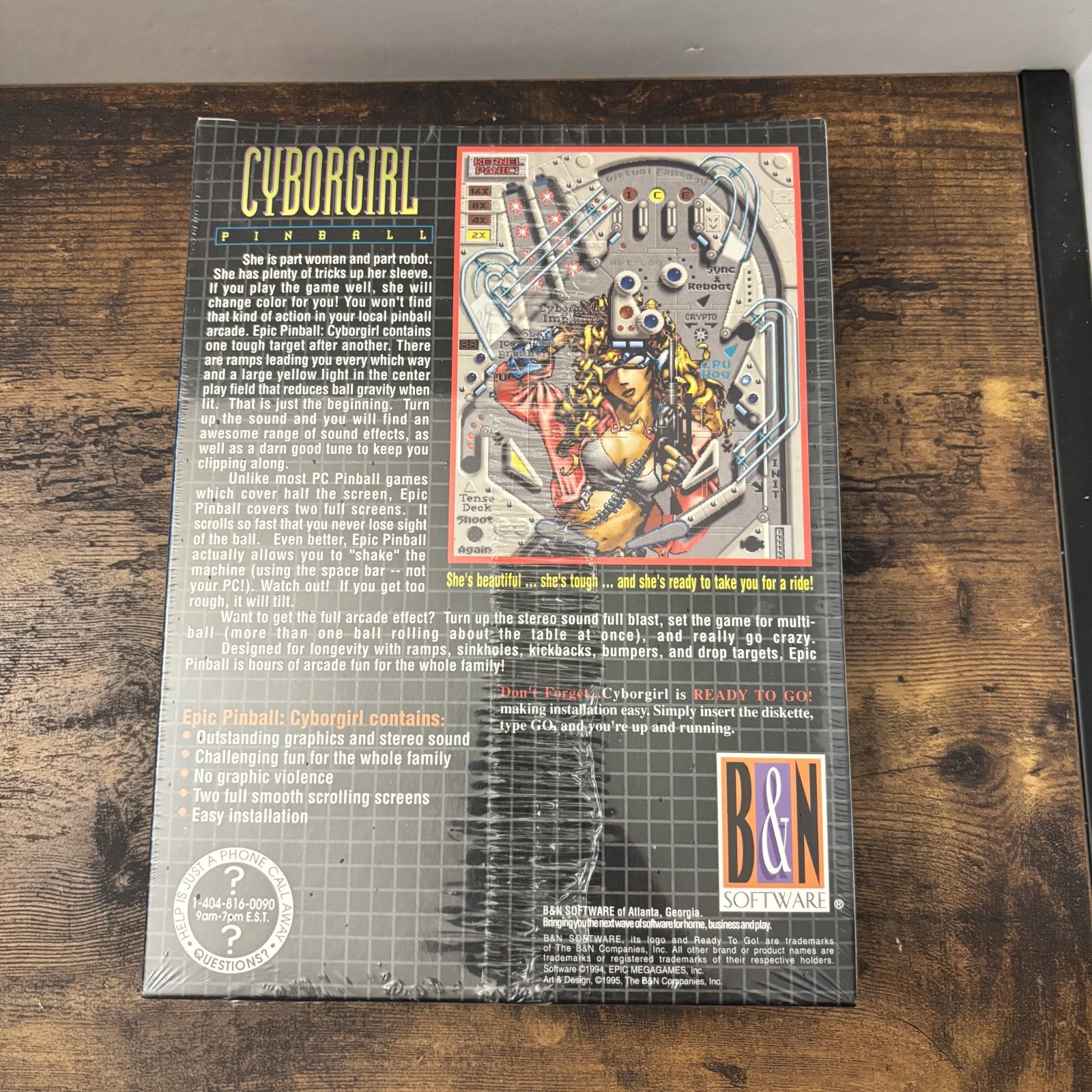 Vintage Cyborgirl Pinball PC Game 3.5″ Diskette DOS Sealed 1994