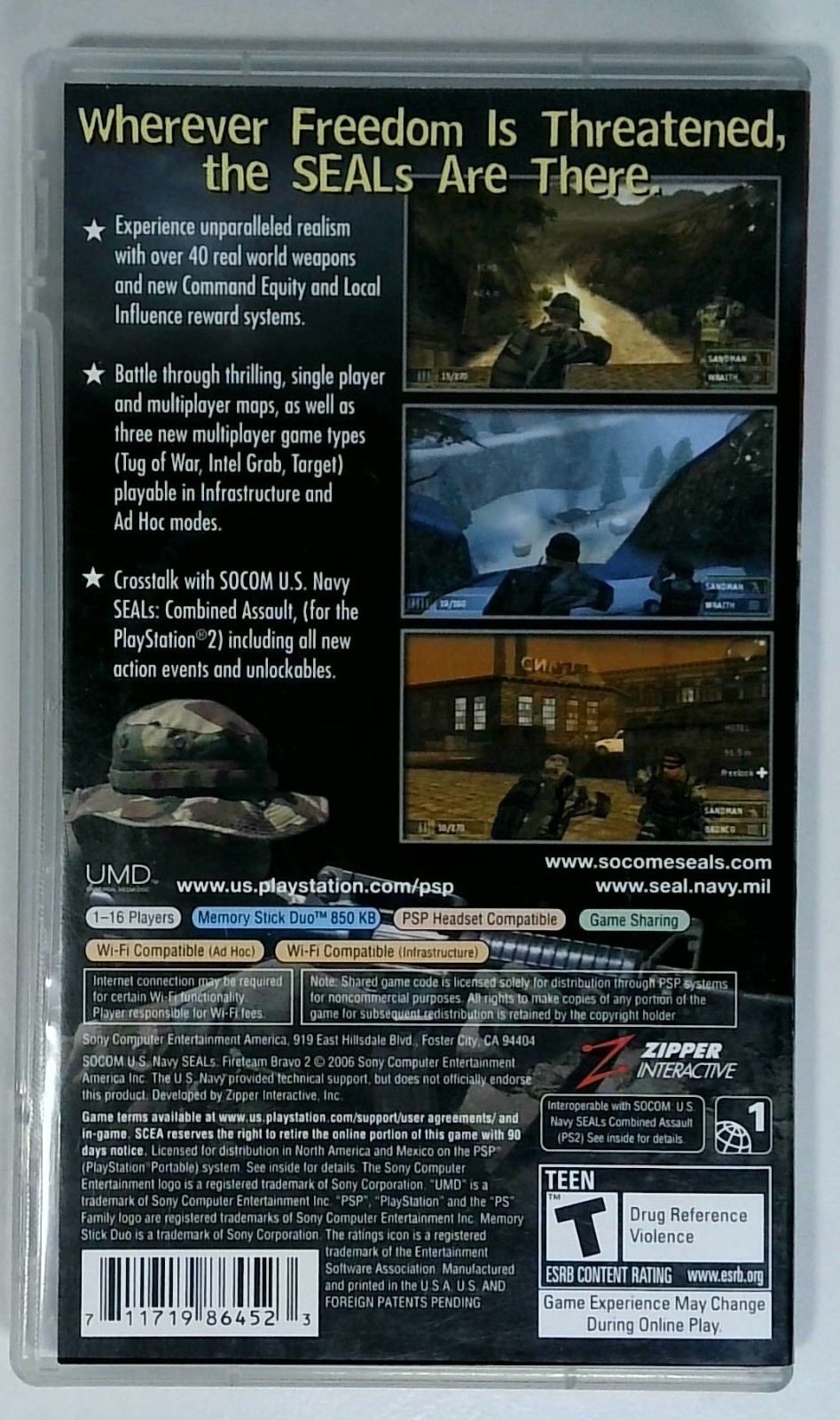 SOCOM U.S. Navy Seals: Fireteam Bravo 2 (PlayStation Portable, PSP) CIB Preowned