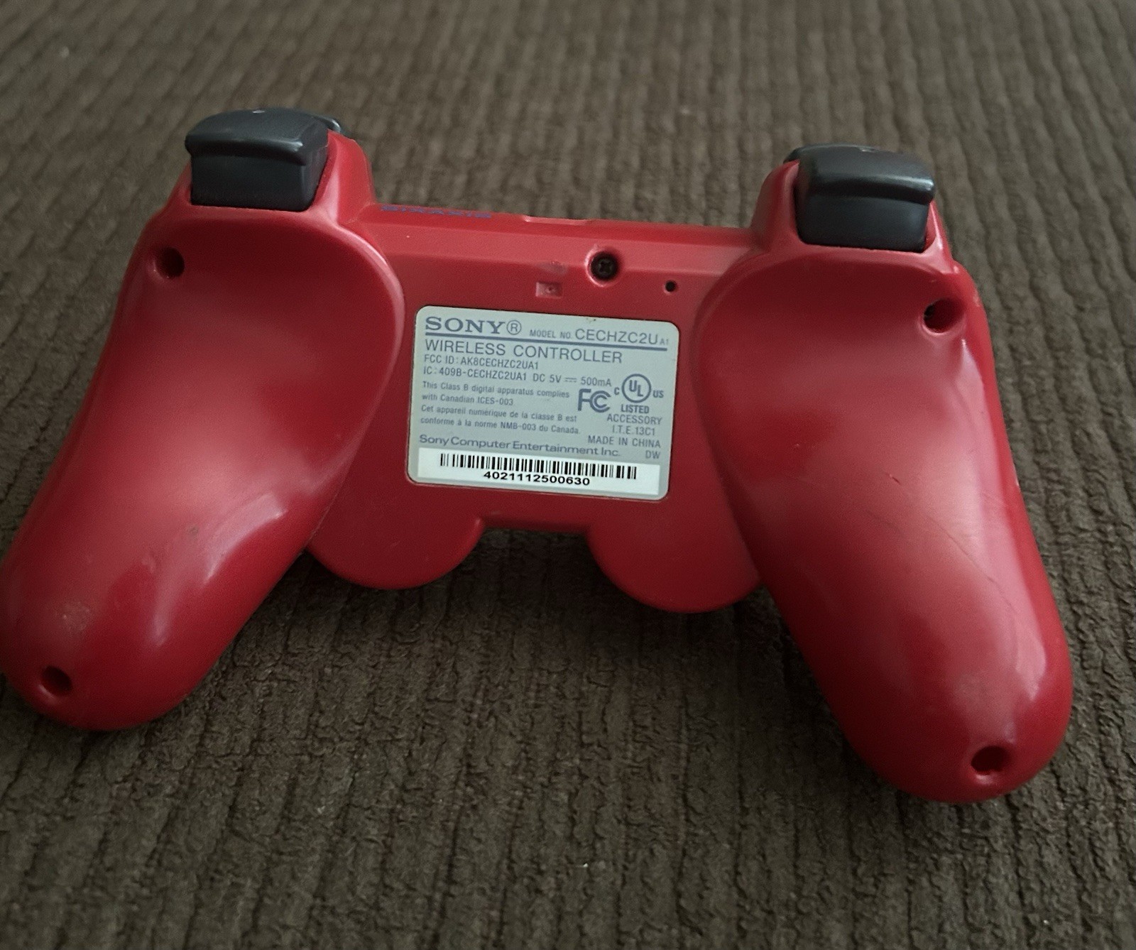 Sony PS3 DualShock 3 Red Controller OEM & Third Party Green Lightning Untested
