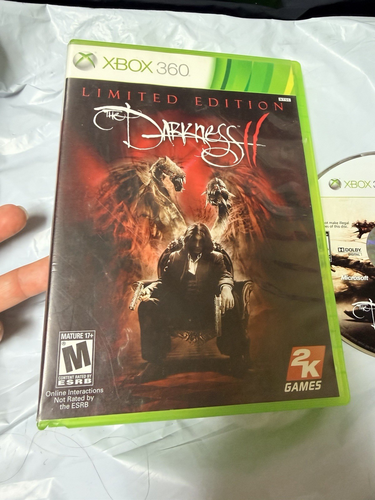 The Darkness II Limited Edition Xbox 360 2K Games FPS Horror Action Disc & Case