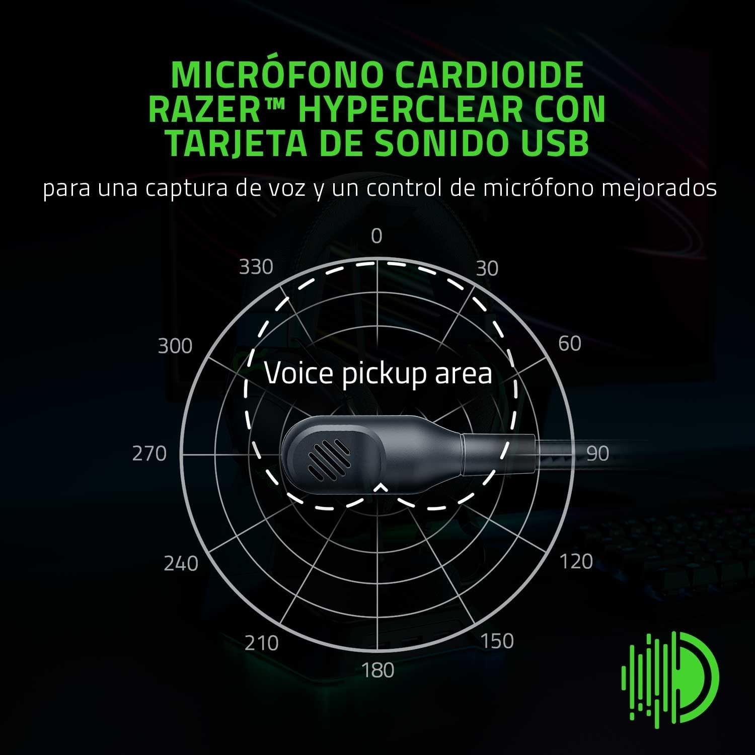 Razer – BlackShark V2 w/ usb Sound Card Wired 7.1 Spatial Surround Sound 50mm d
