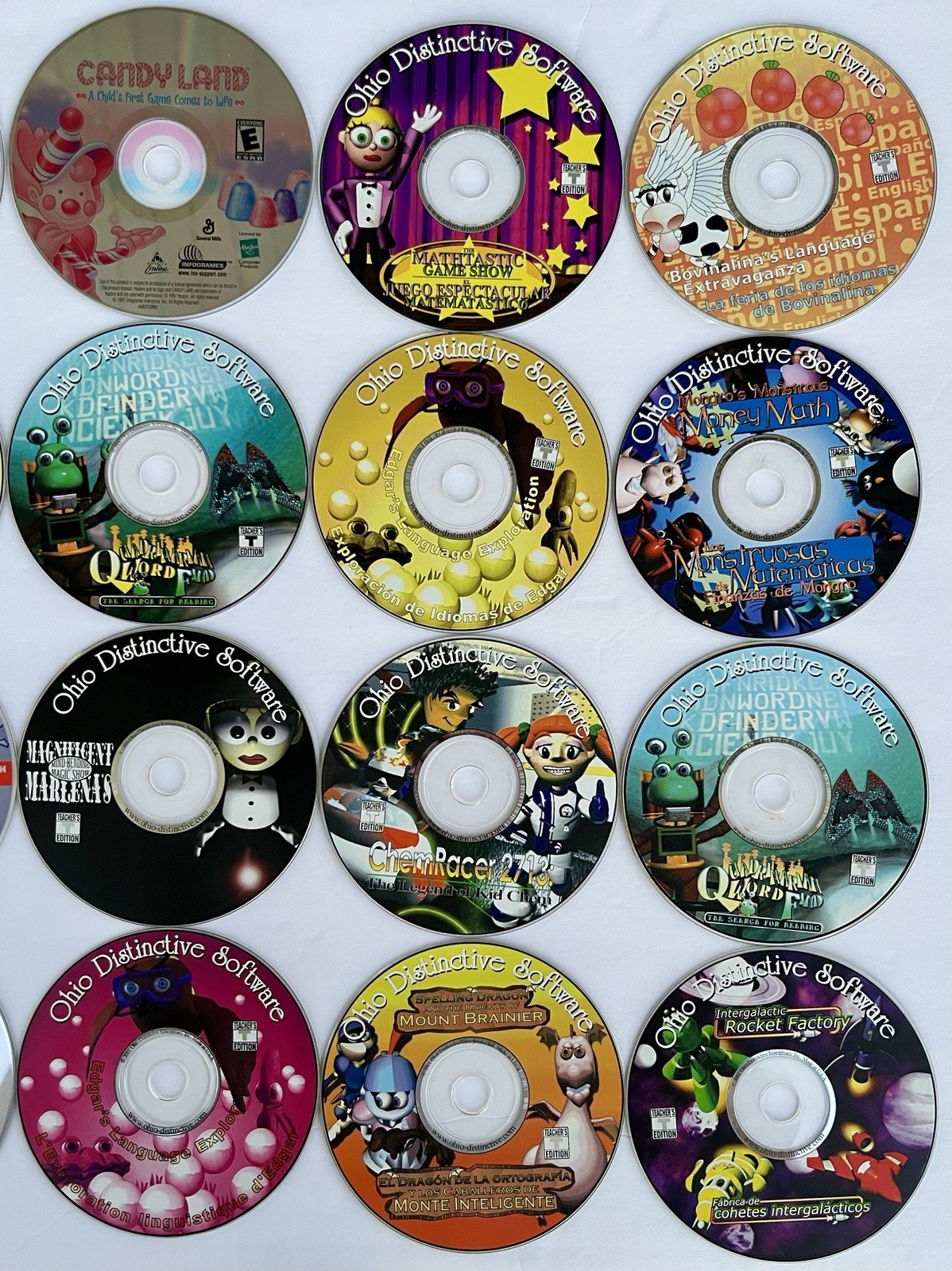 Huge Vintage PC CD-ROM Lot – Oregon Trail, Candy Land, Ohio Distinctive Software