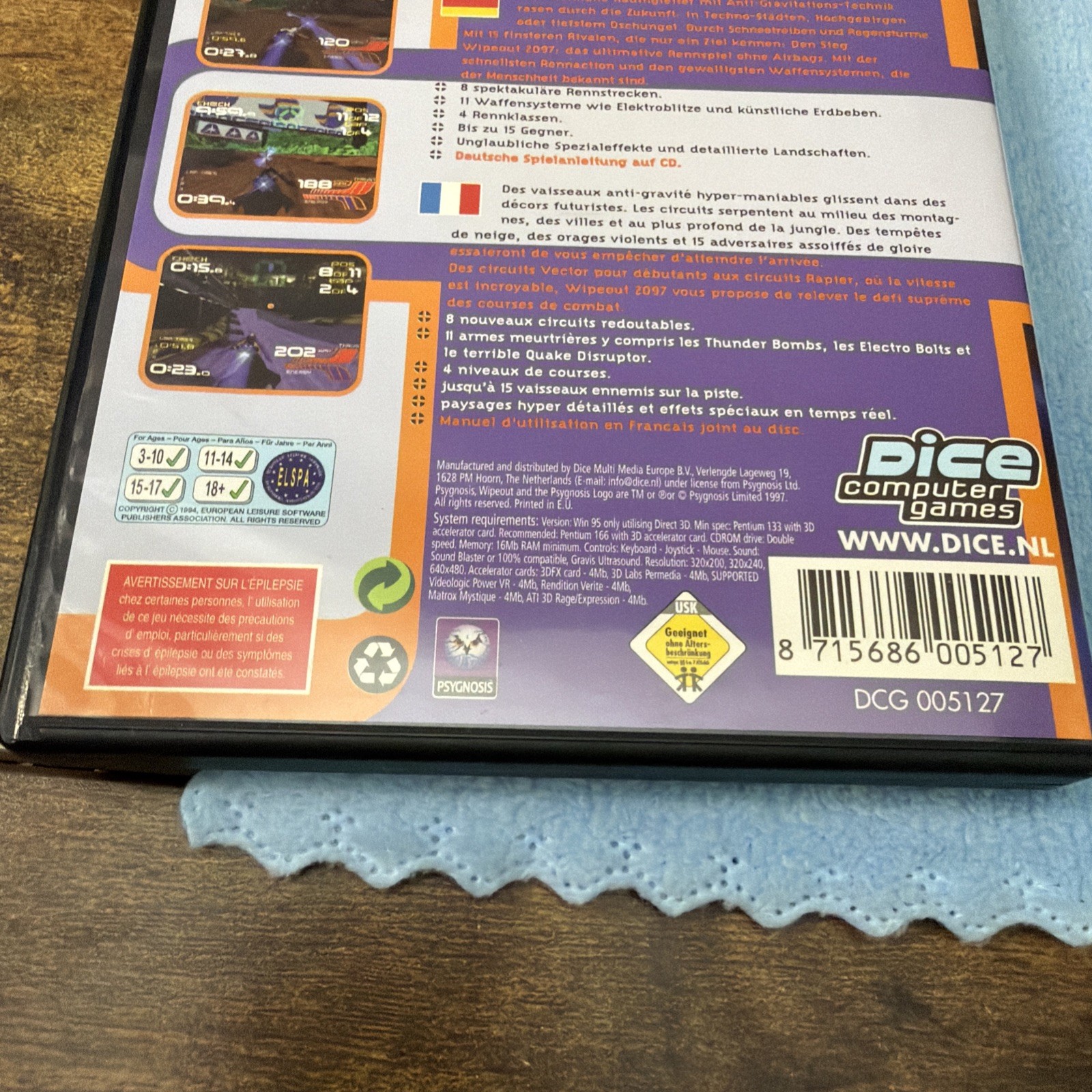 Wipeout 2097 for Windows 95 / 98 (PC, 1997) English Game Disc & Manual on CD