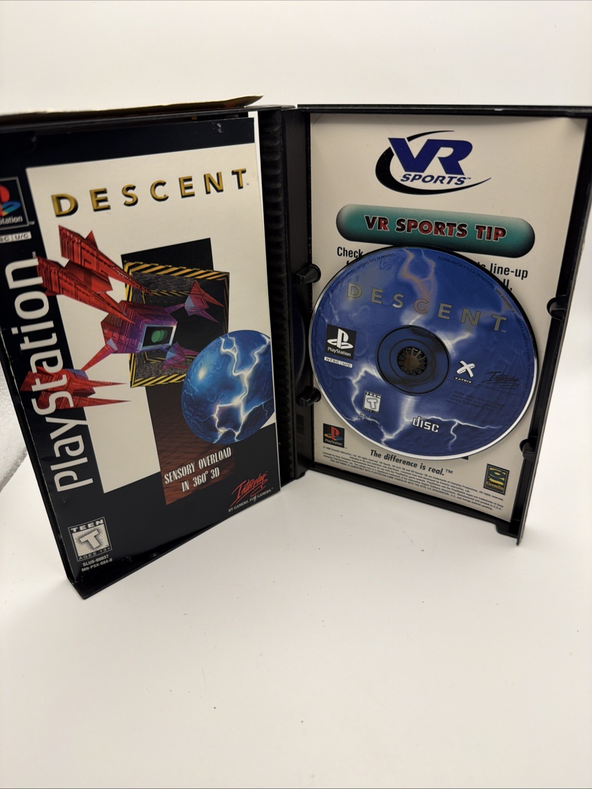 Descent (Sony PlayStation 1, 1996) CIB Long Box Ps1 Tested Working With Manual