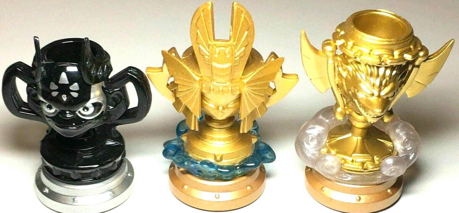 * Kaos Sky Wolfgang Sea Golden Queen Trophy Set Lot Skylanders SuperChargers 👾