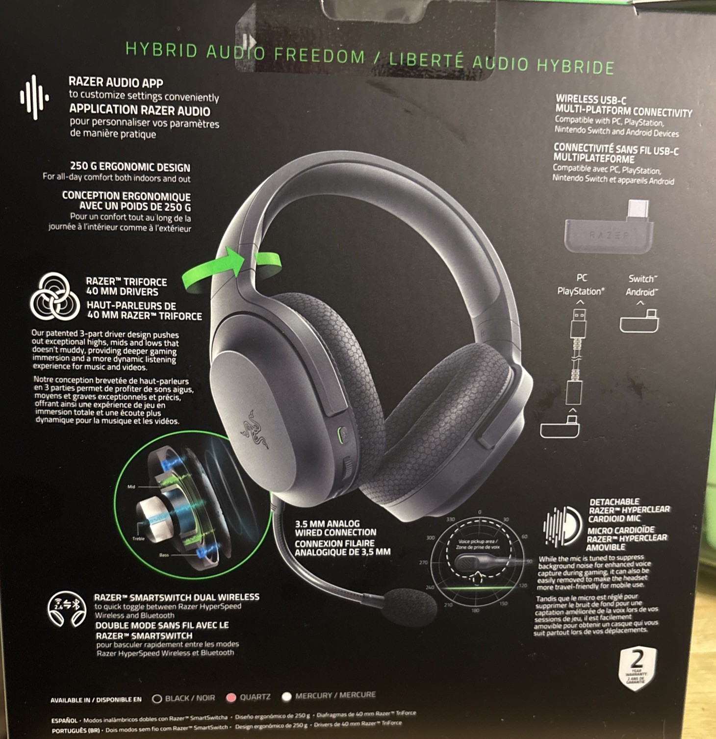 Razer Barracuda X Wireless Gaming Headset – Black (RZ0404430100R3U1)