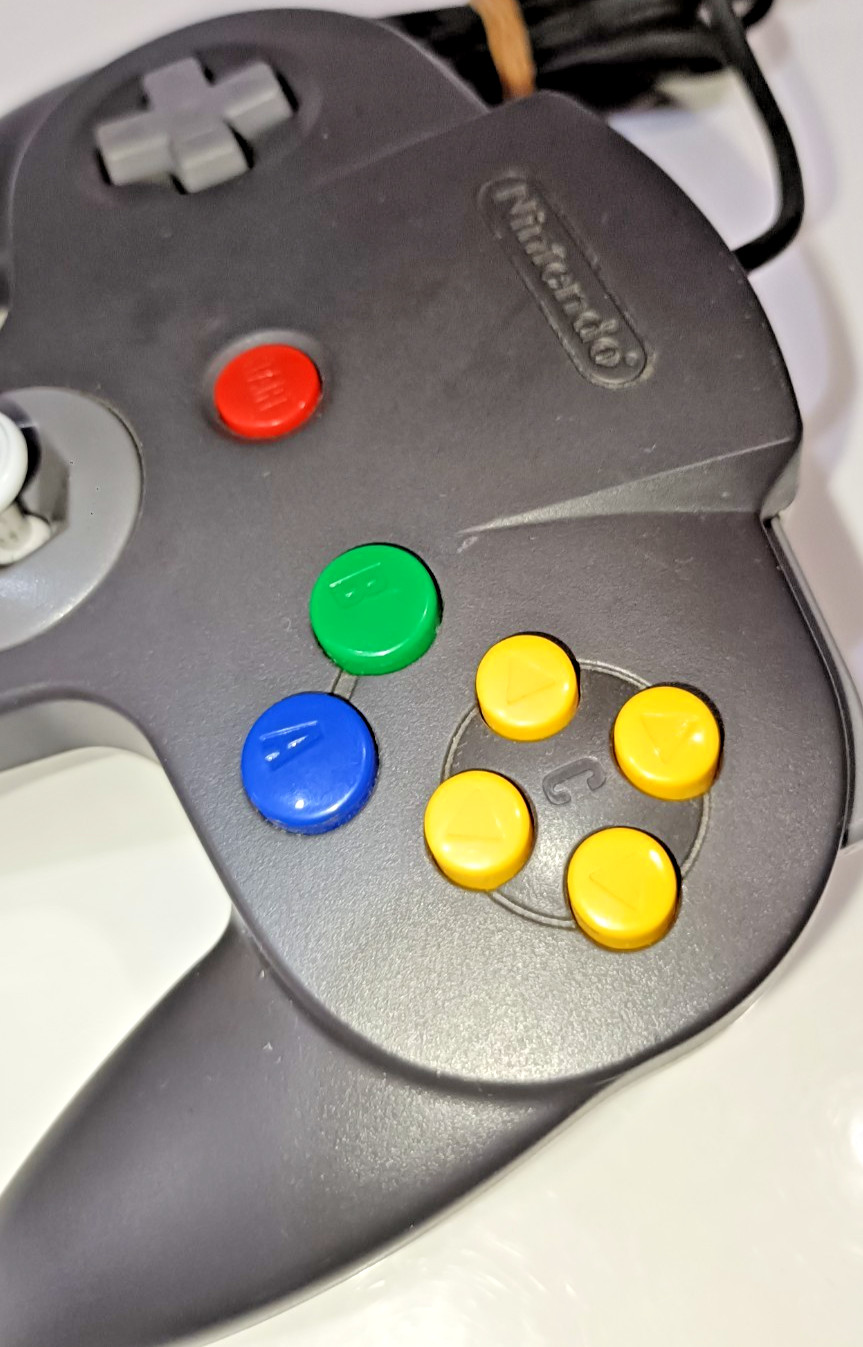 Nintendo 64 Black and Gray Controller Official N64 NUS-005 OEM Made In Japan