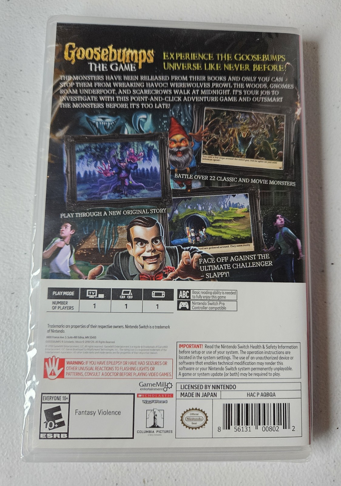 NEW Goosebumps The Game Nintendo Switch 2018 NSW SEALED
