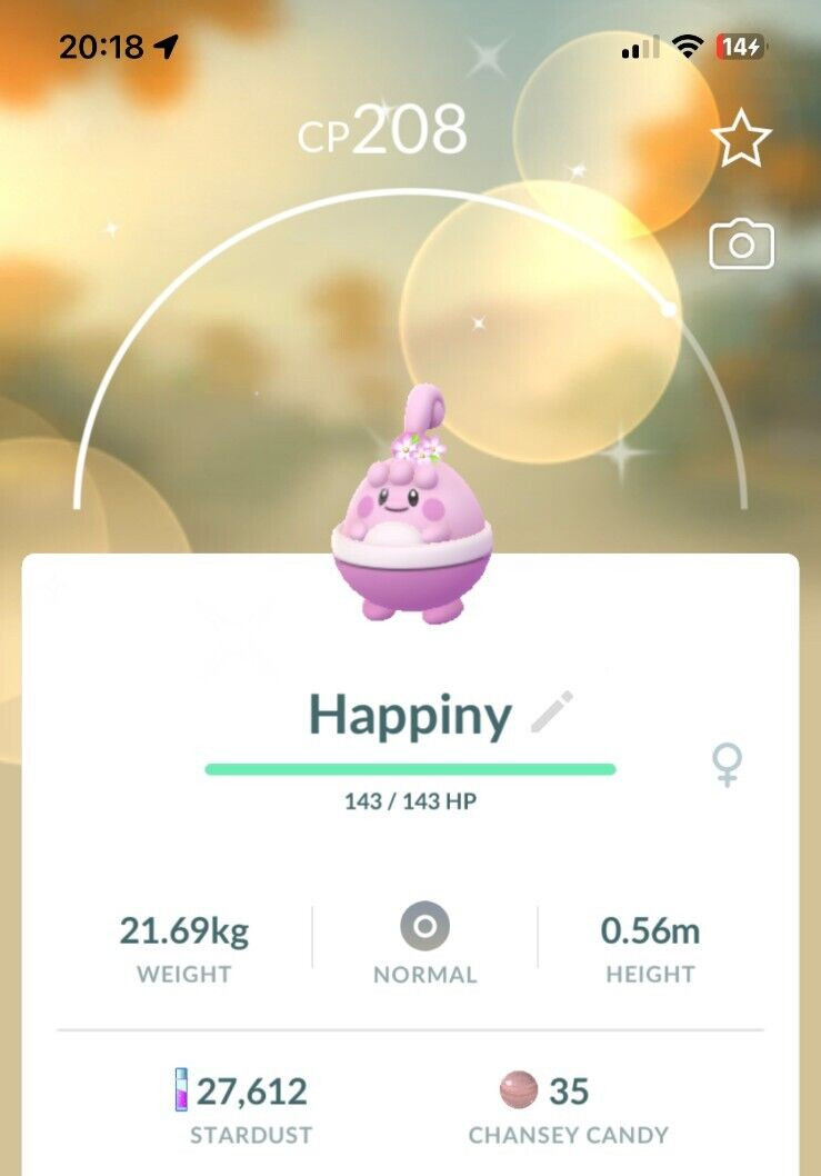 Shiny Happiny wearing a flower crown – Trade 20kStardust – Read Description