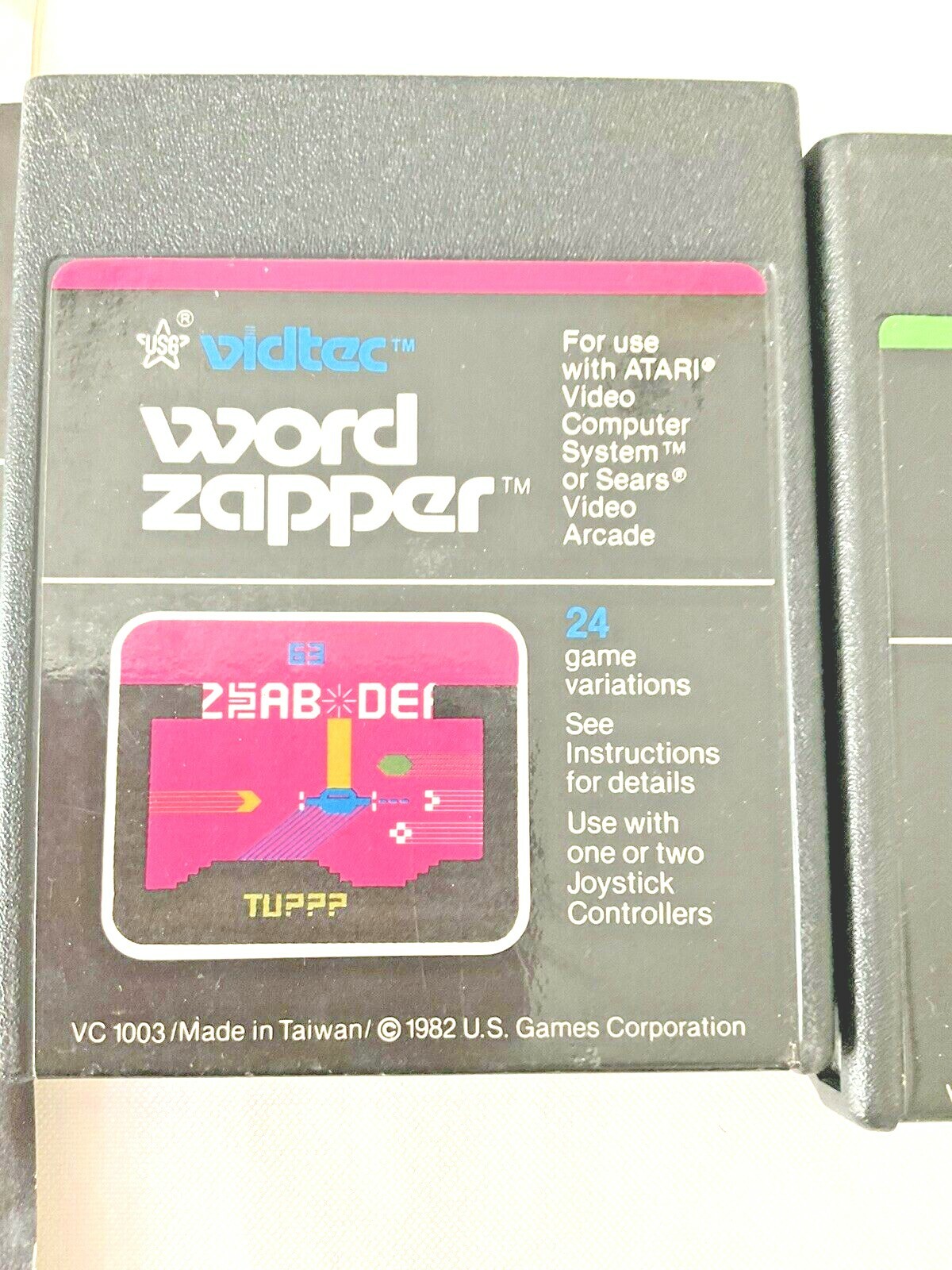 Vidtec Video Games Lot 3 Word Zapper Space Jockey Sneak’ n Peak For Atari Used