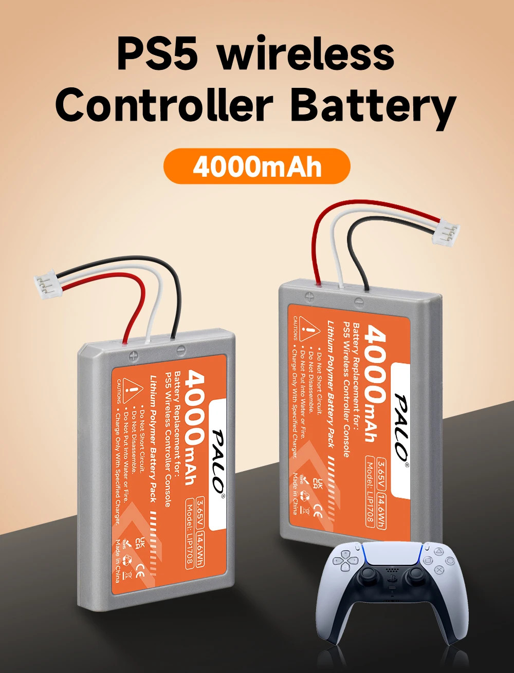 4000mAh PS 5 Wireless Controller Battery Dualsense LIP1708 CFI-ZCT1W CFI-ZCT1J