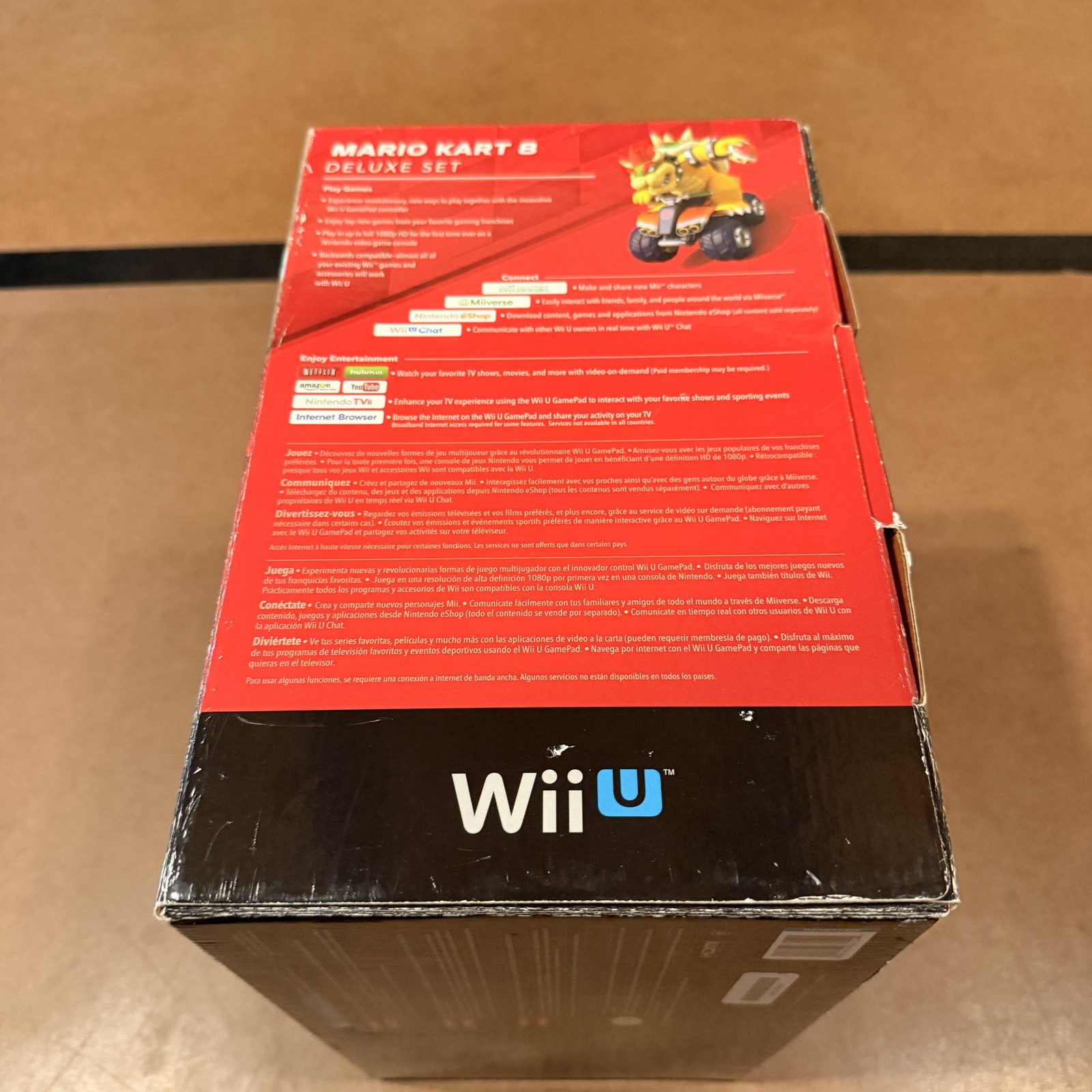 Nintendo Wii U Mario Kart 8 Deluxe 32GB Black Box Only Inserts Manuals Packaging