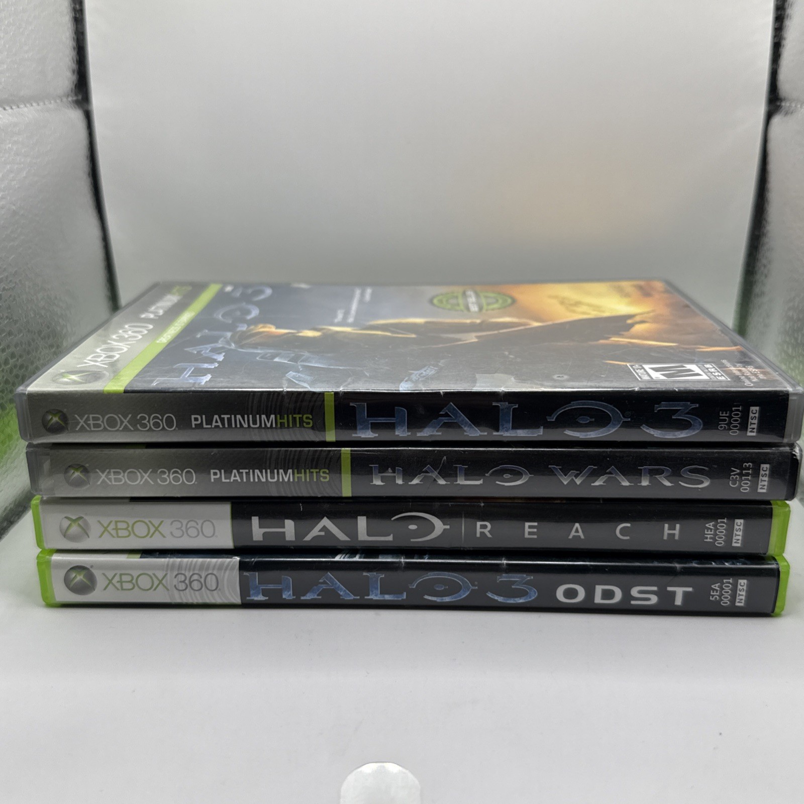 Lot Of 4 Xbox 360 Halo Games: 3 ODST, Reach, Wars, & 3 – Tested and working