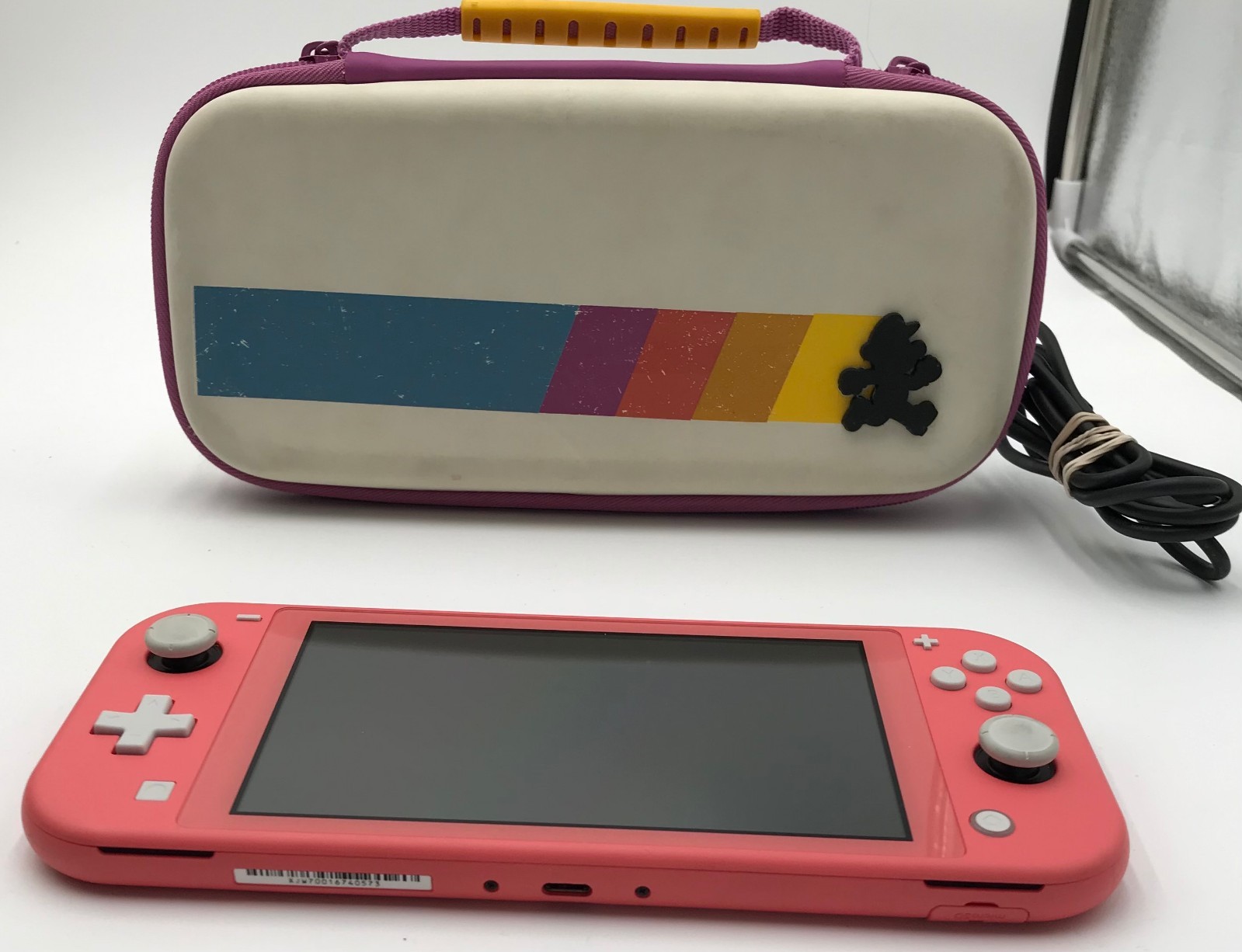 Nintendo Switch Lite Pink Coral 32 GB Gaming Console Amazing Shape Reset W/ Case
