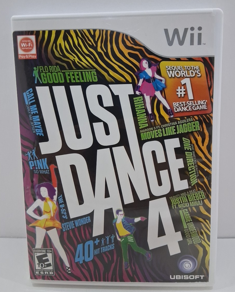 Nintendo Wii Just Dance 4 Complete Game, Case & Manual Tested & Working