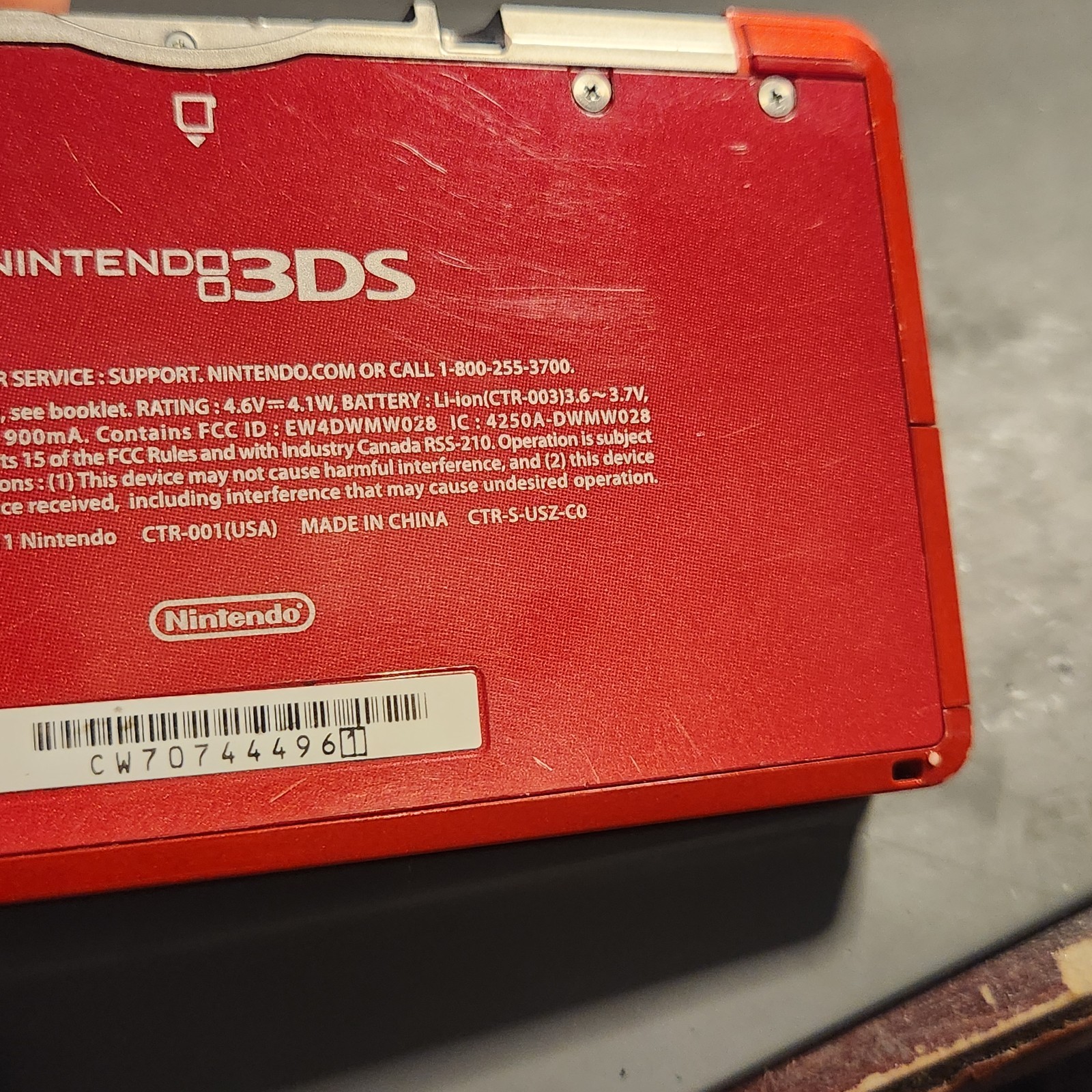 Nintendo 3DS Handheld Game Console Flame Red
