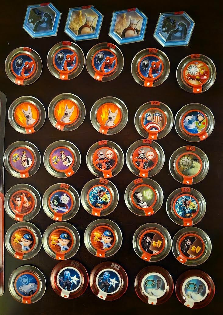 (80) Disney Infinity 1.0 2.0 3.0 Power Disc Lot Marvel Disney Star Wars & More