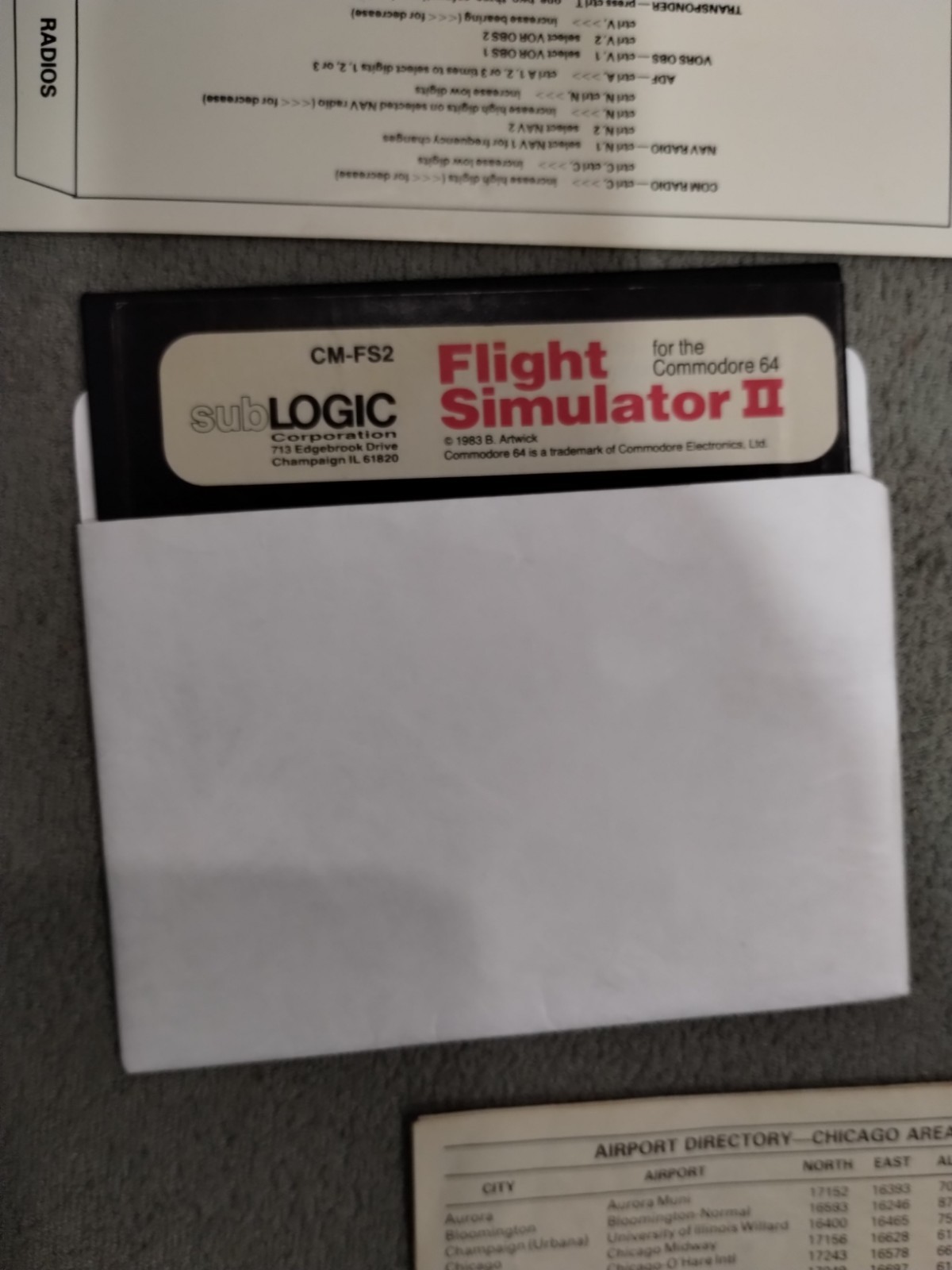 ✈️ CIB! Flight Simulator II Commodore 64 subLOGIC Tested Working – C64
