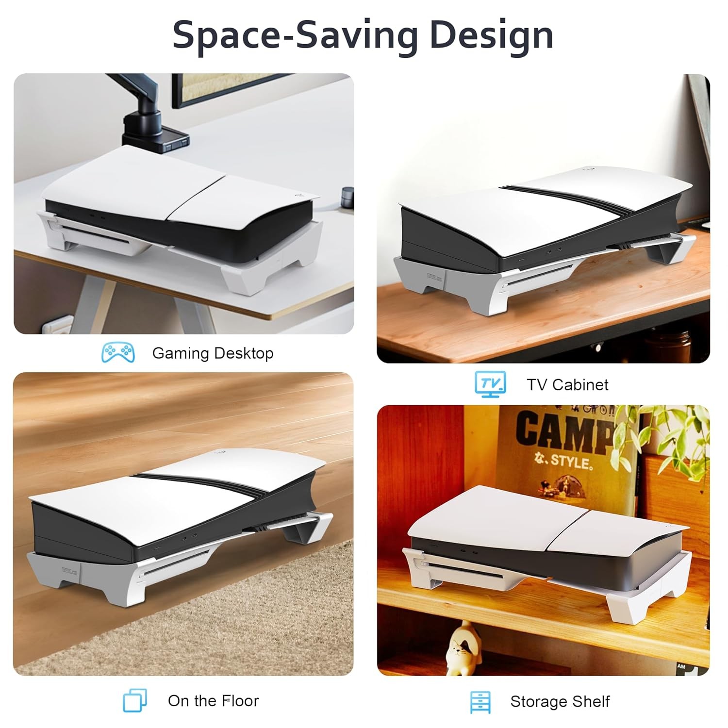 For PS5 Slim/PS5 PRO console desktop stand horizontal Stand base accessories
