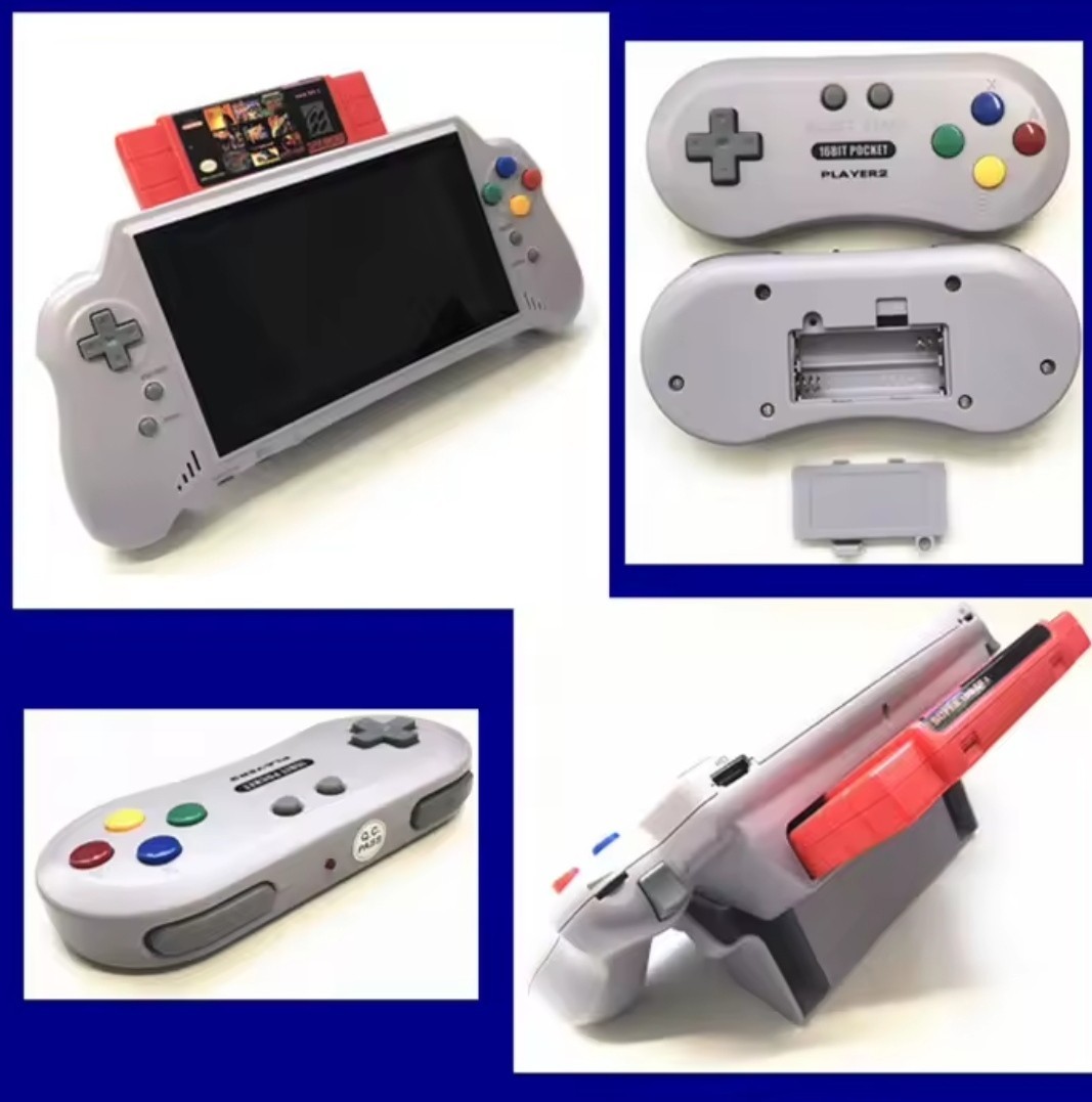 NEW 16-Bit NINTENDO SNES Compatible Handheld Console 7″ LCD HD Output w/ 2