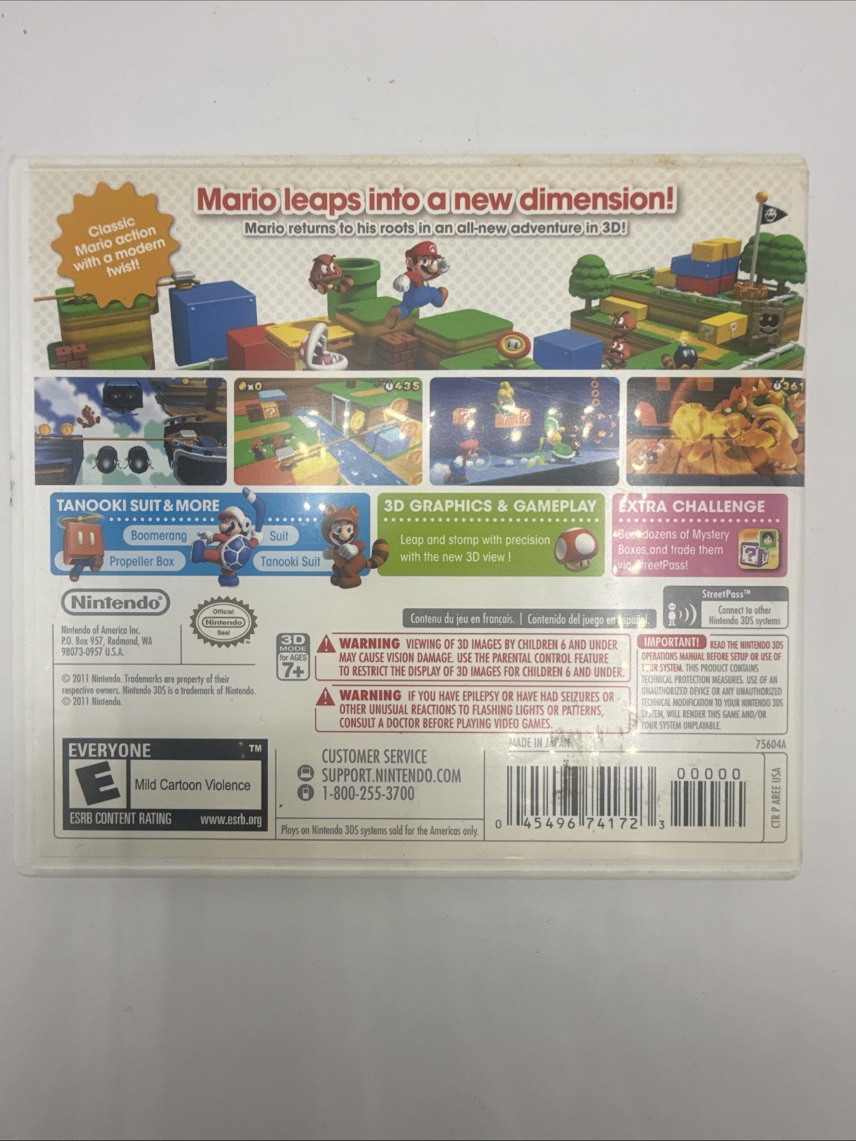 Super Mario 3D Land (NIntendo 3DS, 2011) Complete in Box