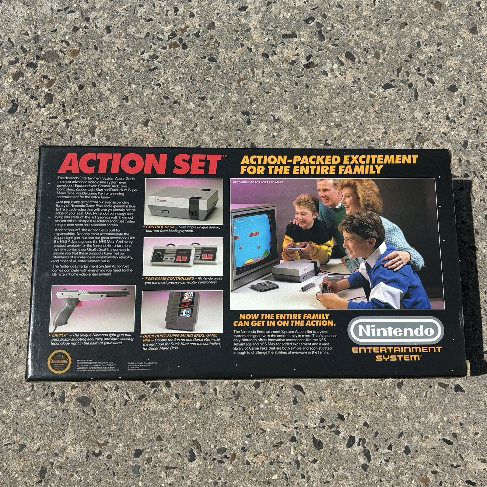 Original Nintendo NES Action Set Console BOX ONLY w/ Styrofoam Inserts & more
