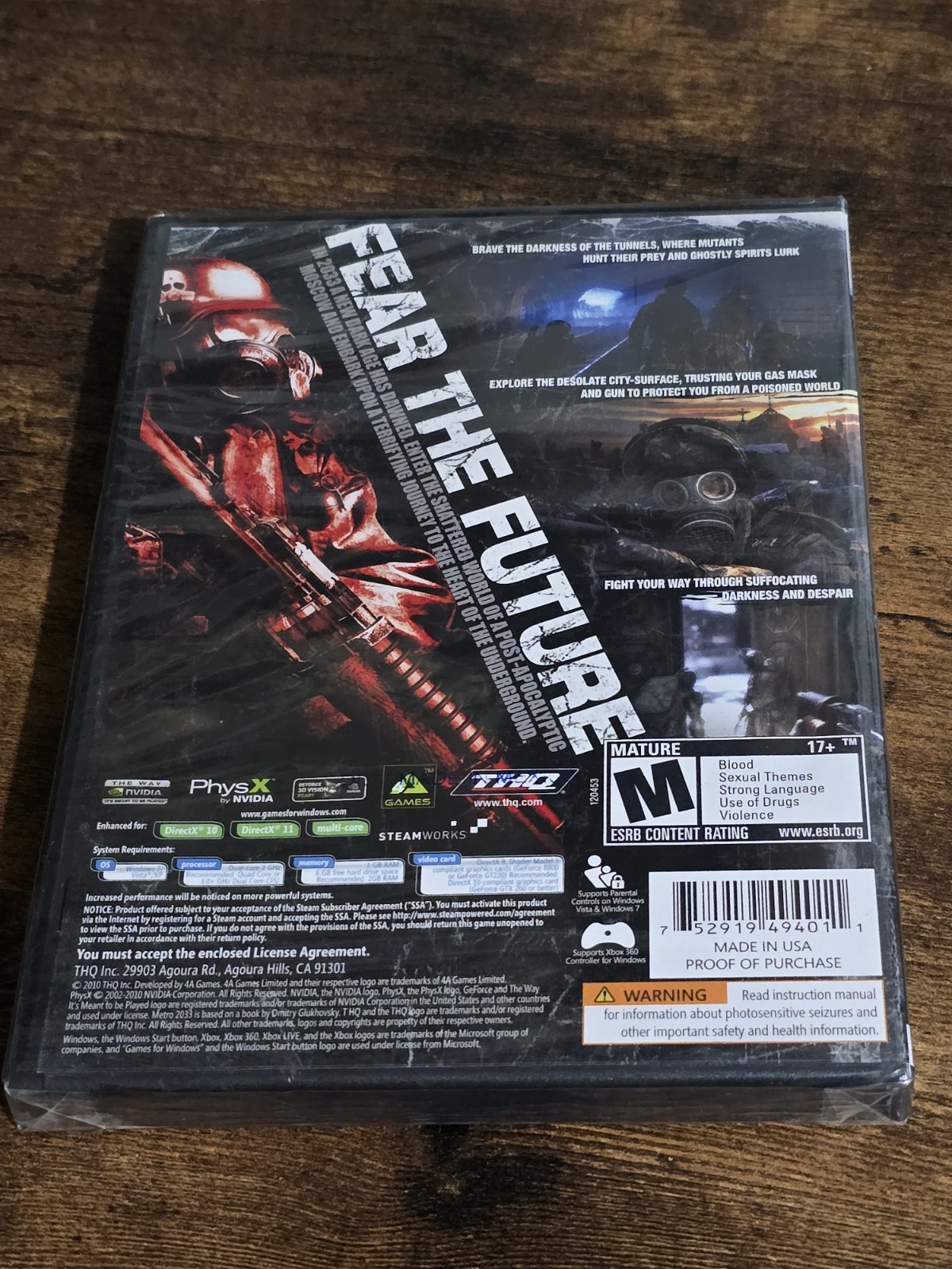 Metro 2033 (PC, 2010) Games for Windows DVD THQ – BRAND NEW FACTORY SEALED