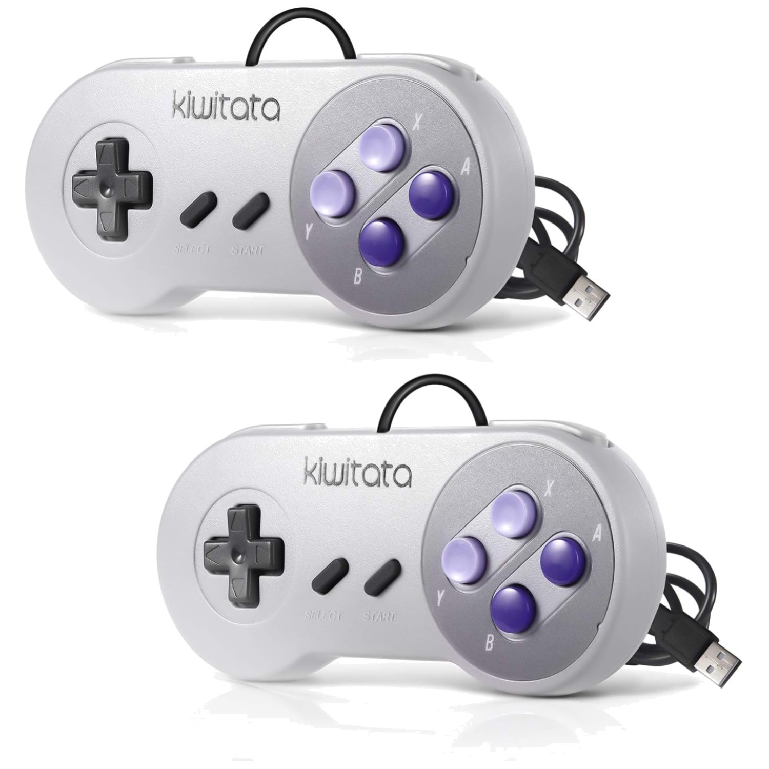 2 Pack Retro SNES USB Controllers – Ergonomic Gamepad for PC, Mac & Raspberry Pi