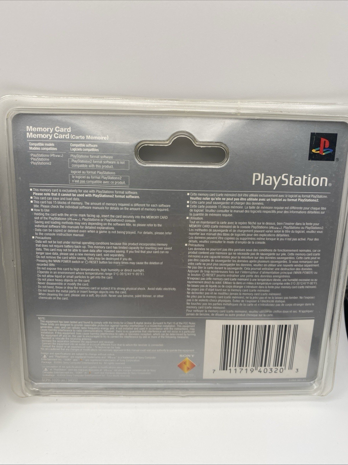 Official Sony PlayStation PS1 Light Gray White Memory Card SCPH-1020 (2)