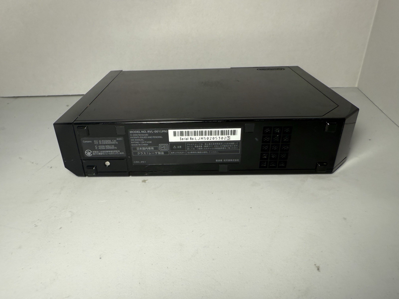 JP Nintendo Wii RVL-001 Black Console Only – Tested – Missing SD Door/Scuffed