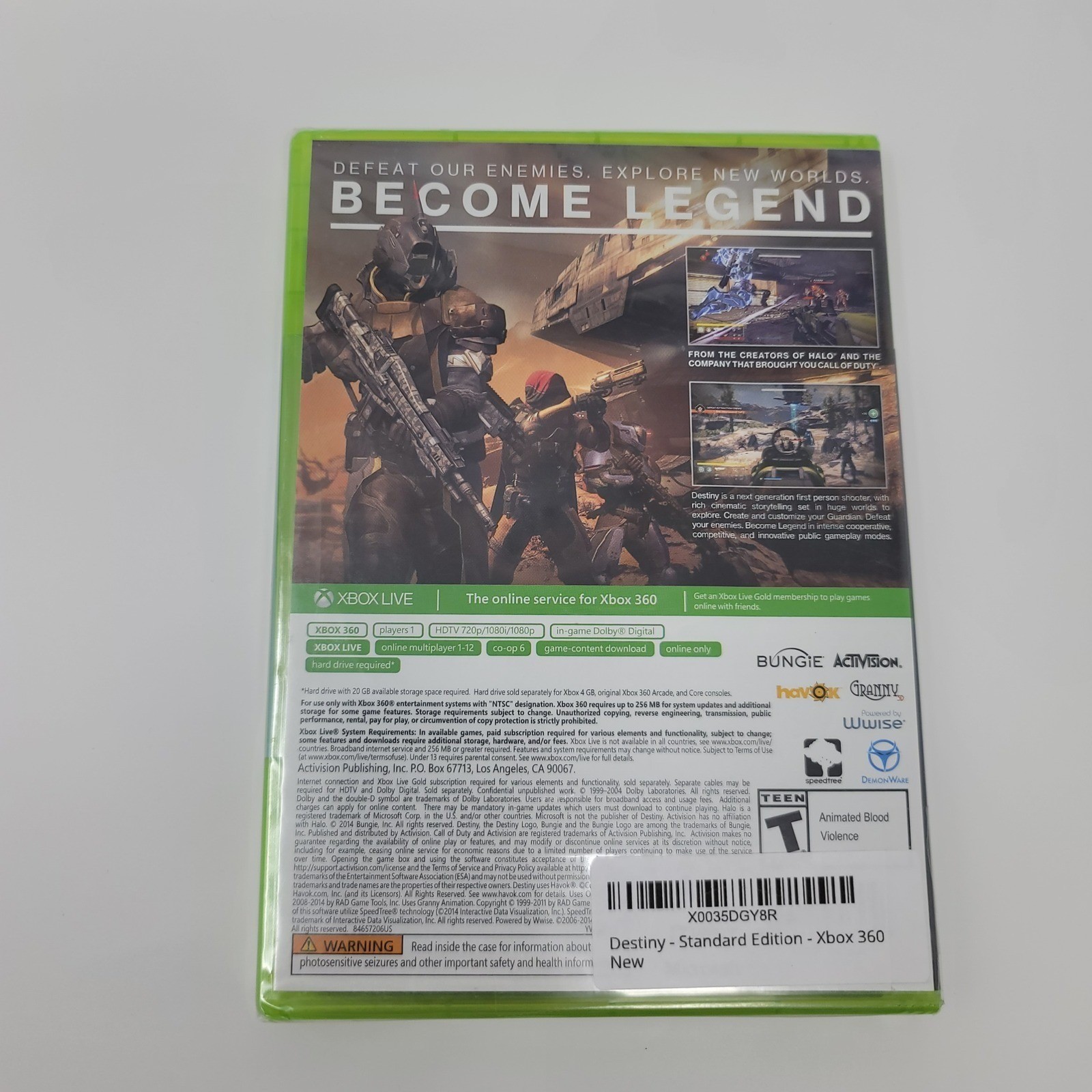 Destiny Standard Edition Xbox 360 Sealed Video Game Bungie Activision Shooter