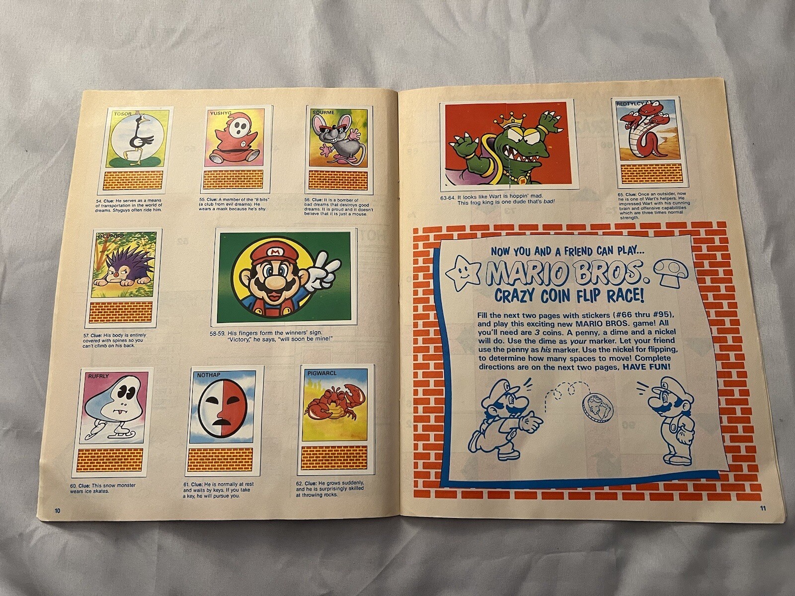 1989 Nintendo Sticker Box and Album Book – Diamond Complete Mario Link Zelda￼