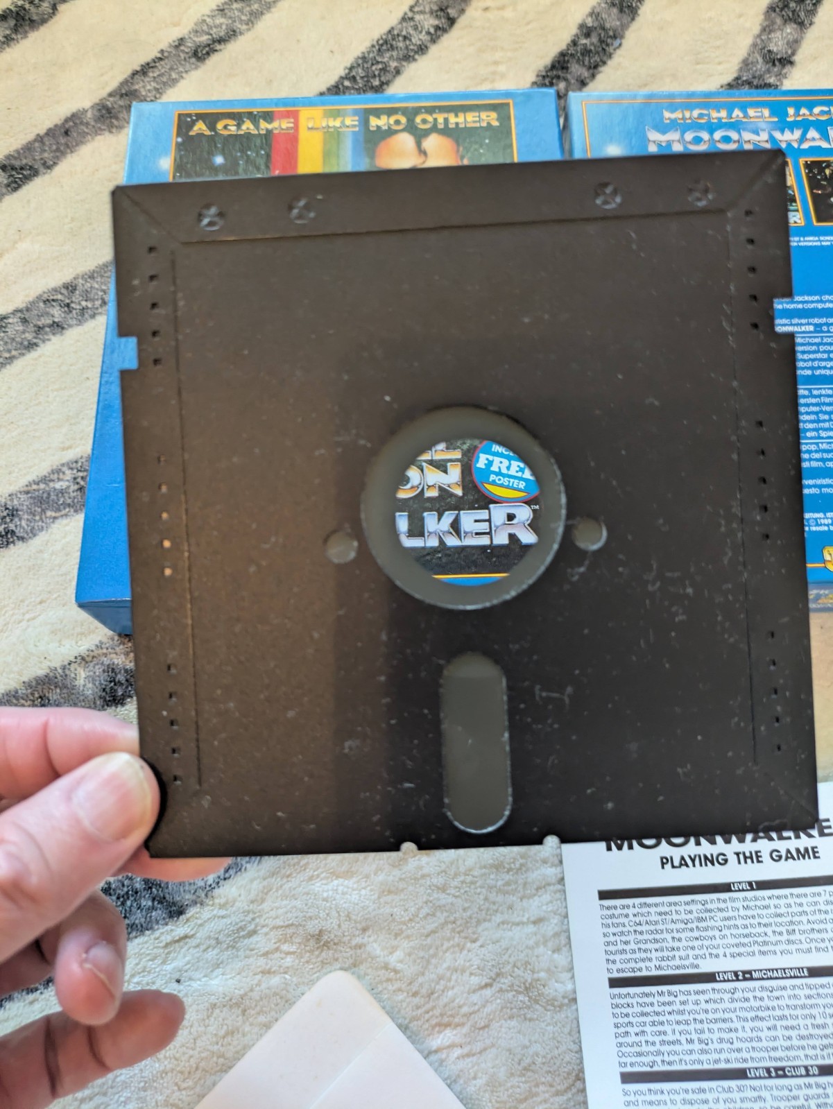 V RARE Michael Jackson Moonwalker Commodore 64/128 Disk Mint Poster PAL CIB