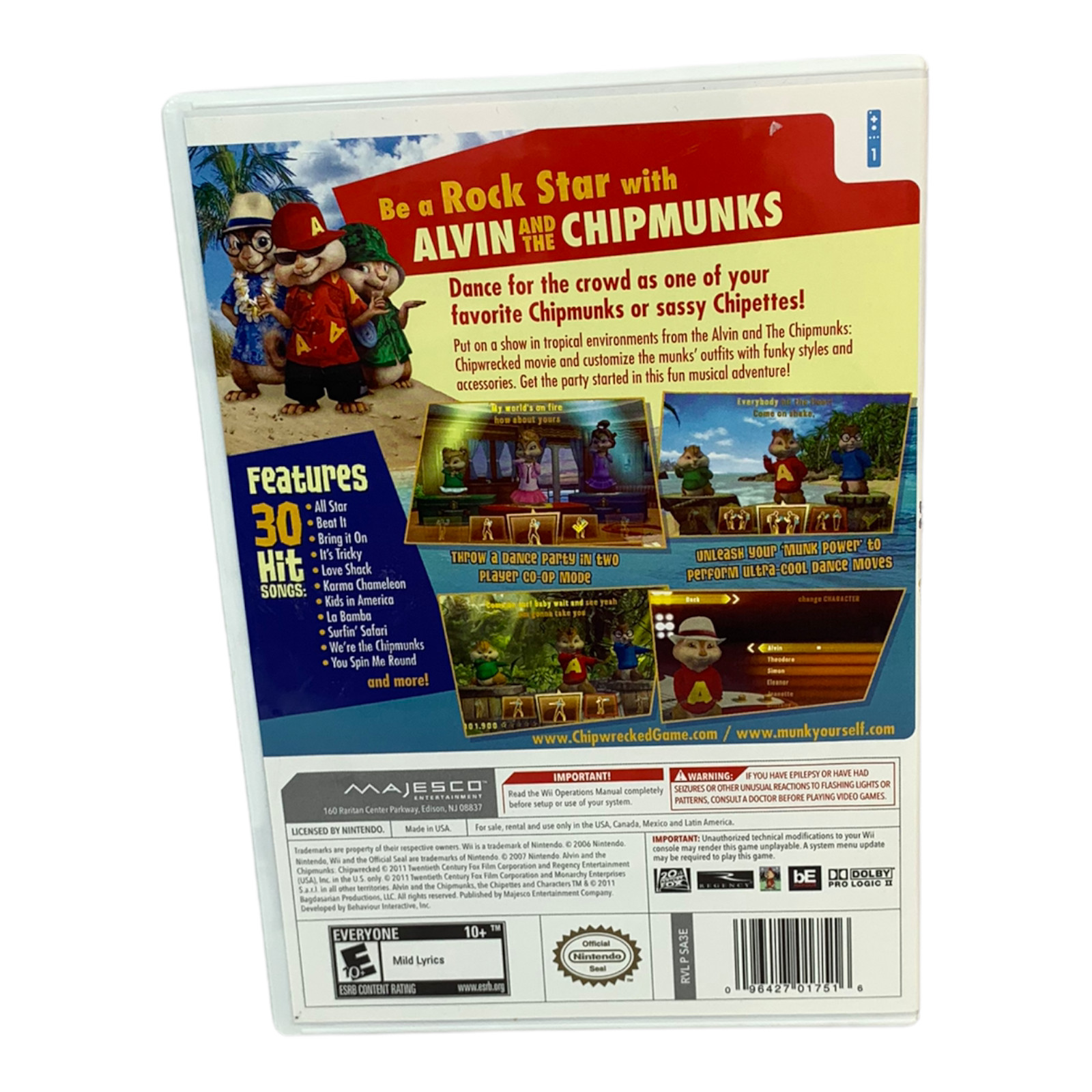 Alvin and the Chipmunks: Chipwrecked Nintendo Wii 2011 Complete with Manual