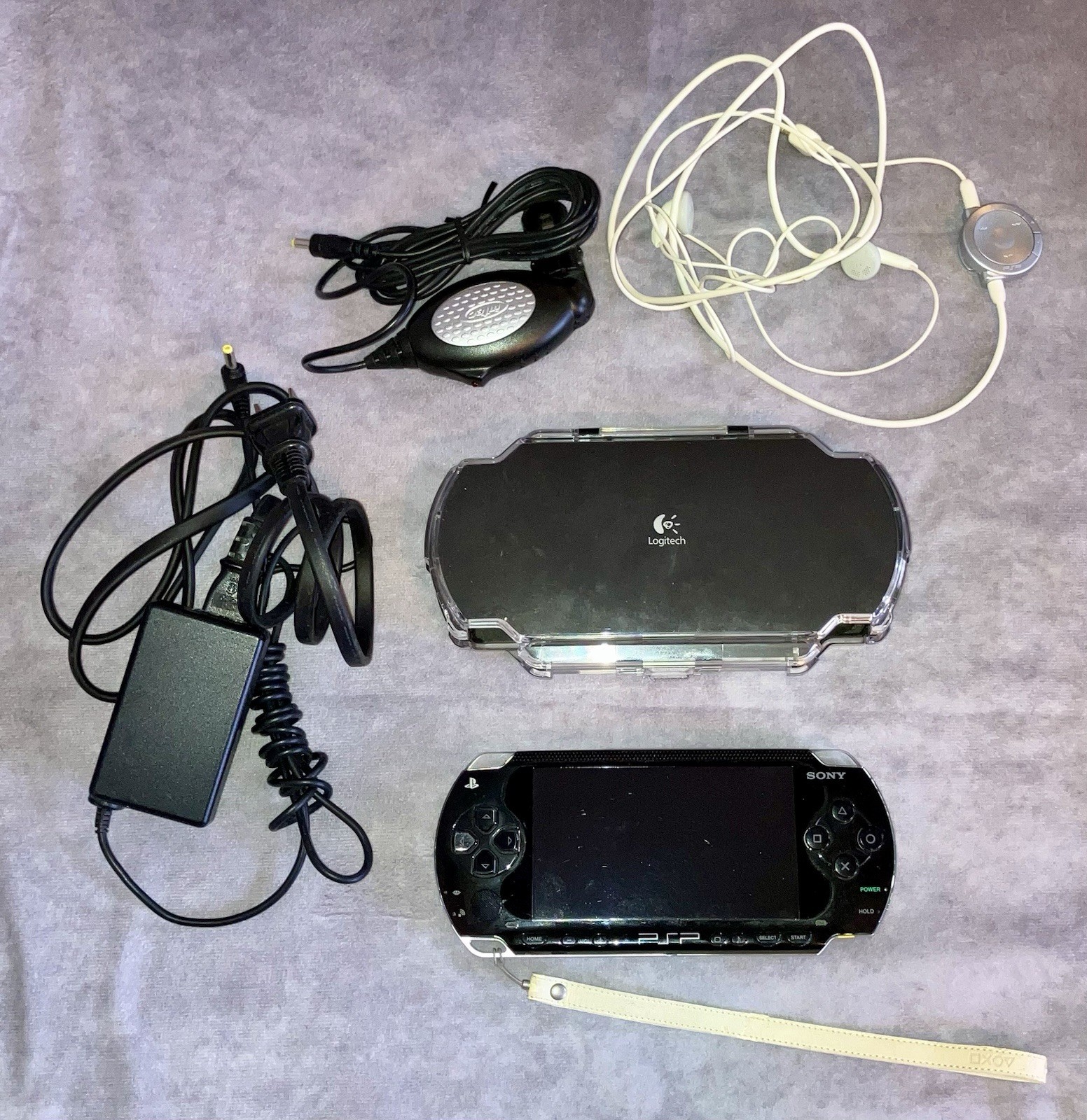 Sony PSP-1001 Handheld Console Bundle Tested W/Charger PSP-120 Remote Car Charge