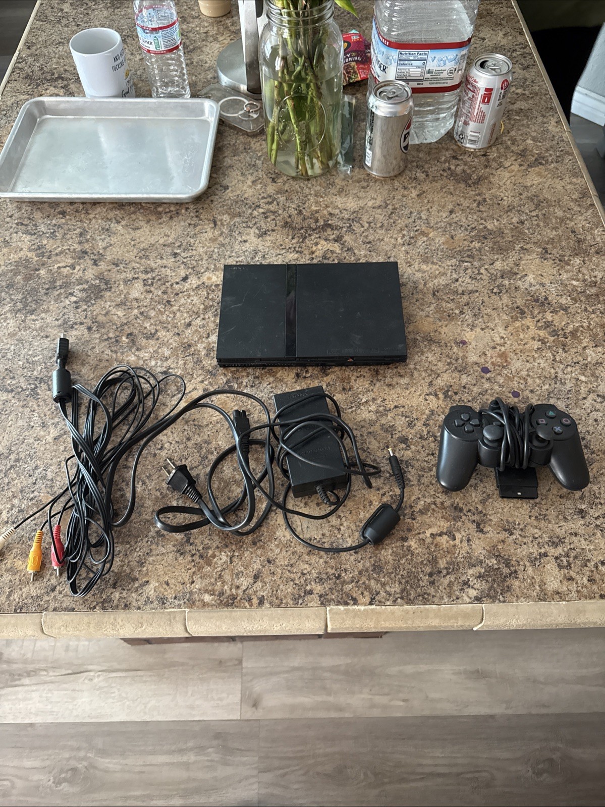Sony PlayStation 2 Slim Console Black With God Of War Game WORKING!
