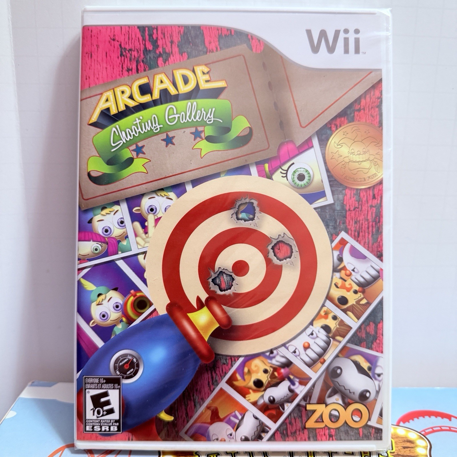 SEALED Arcade Shooting Gallery Blaster & SEALED Game Nintendo Wii Open Box NIB