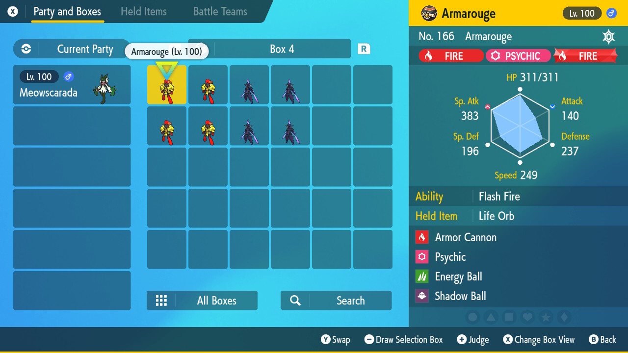 Armarouge, Ceruledge , 6IVS, Life Orb, Male/Female, Battle Ready,Scarlet/Violet