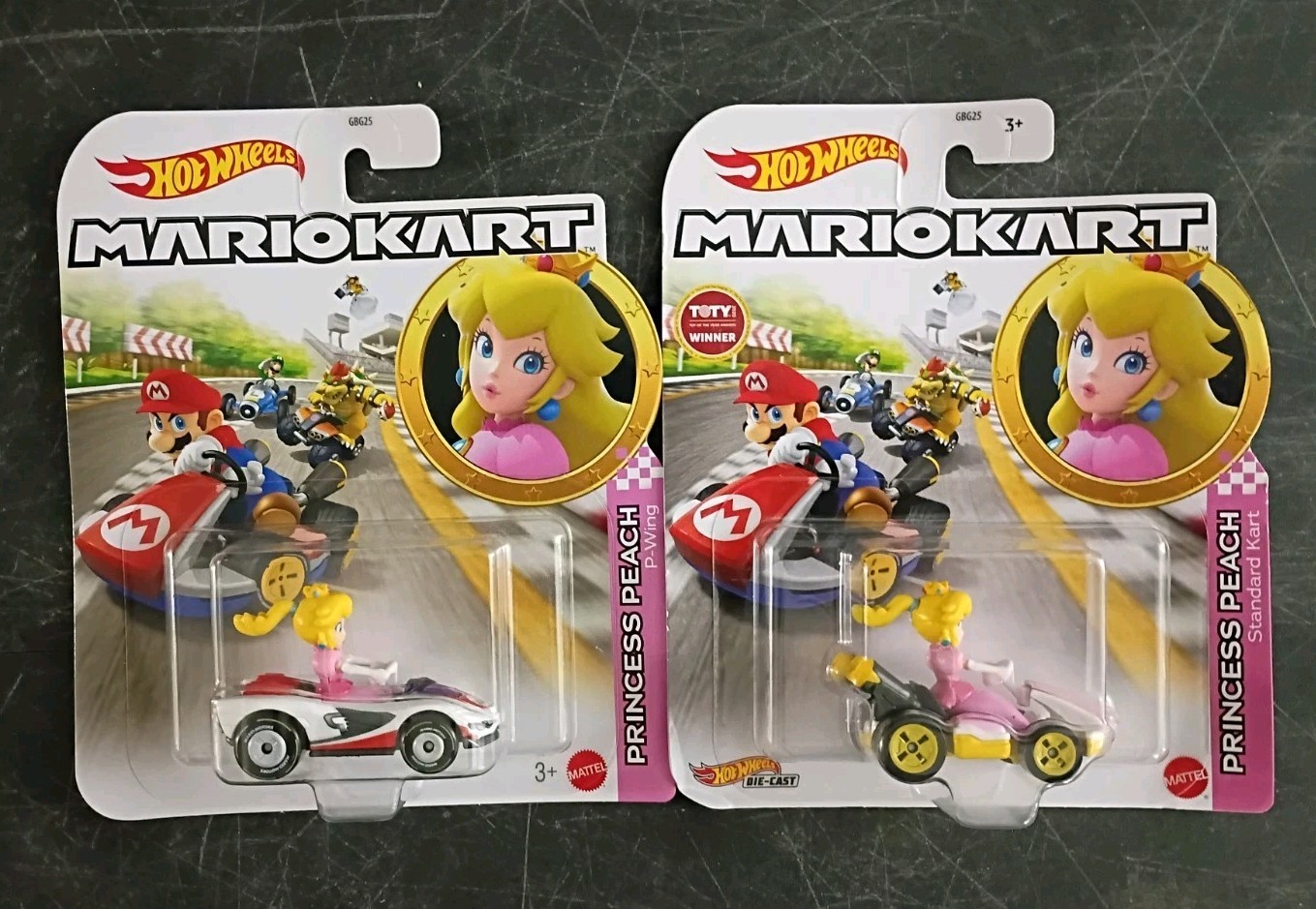 19-PK SUPER MARIO KART Hot Wheels Lot Dry Bones Waluigi Tanooki Peach Luigi Toad